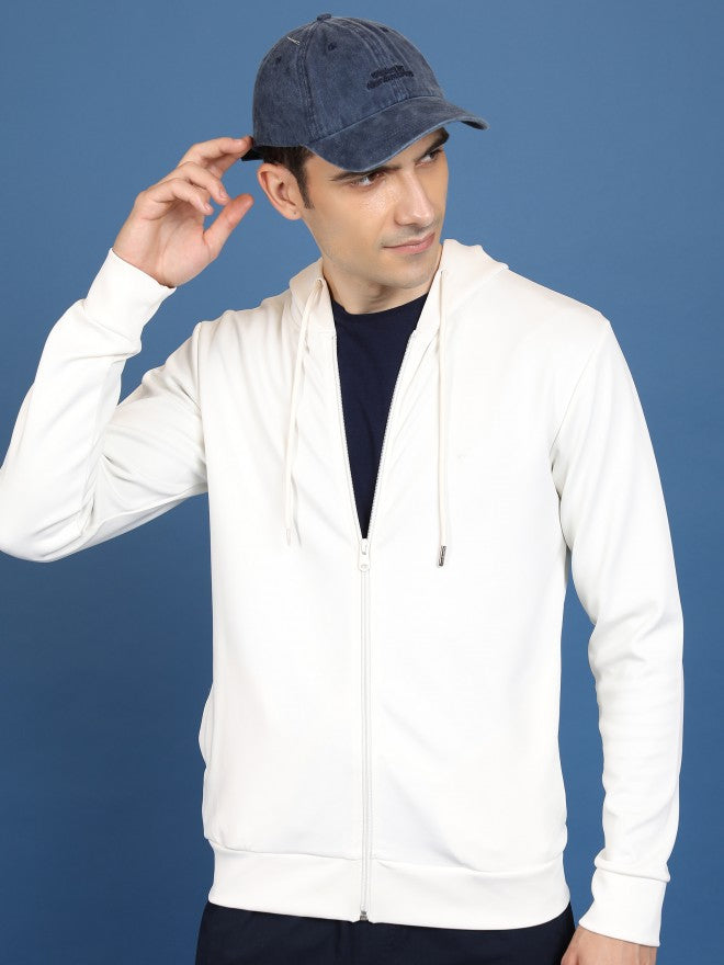 Highlander Men White Hooded Pullover Sweatshirt - White - Image 1