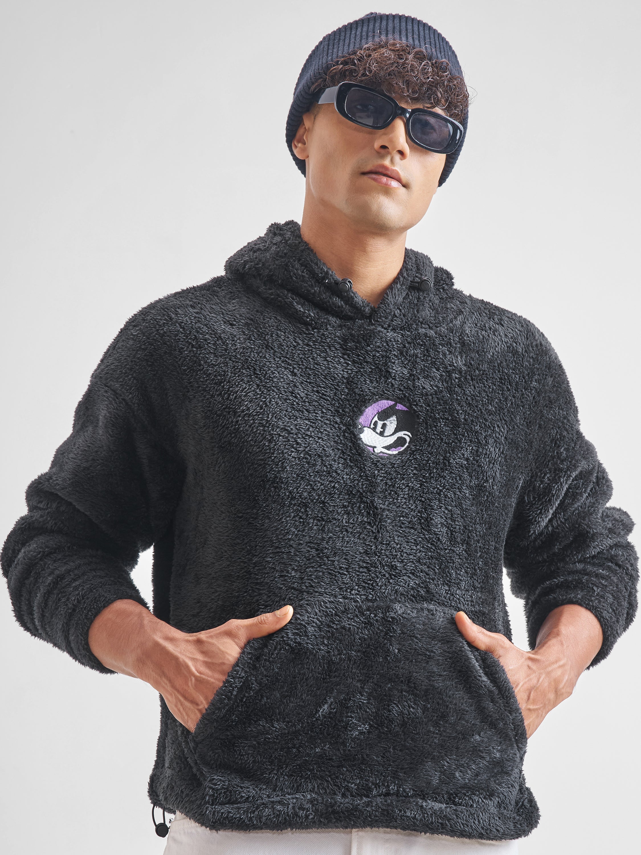 Highlander Men Black Hooded Pullover Sweatshirt - Black - Image 1