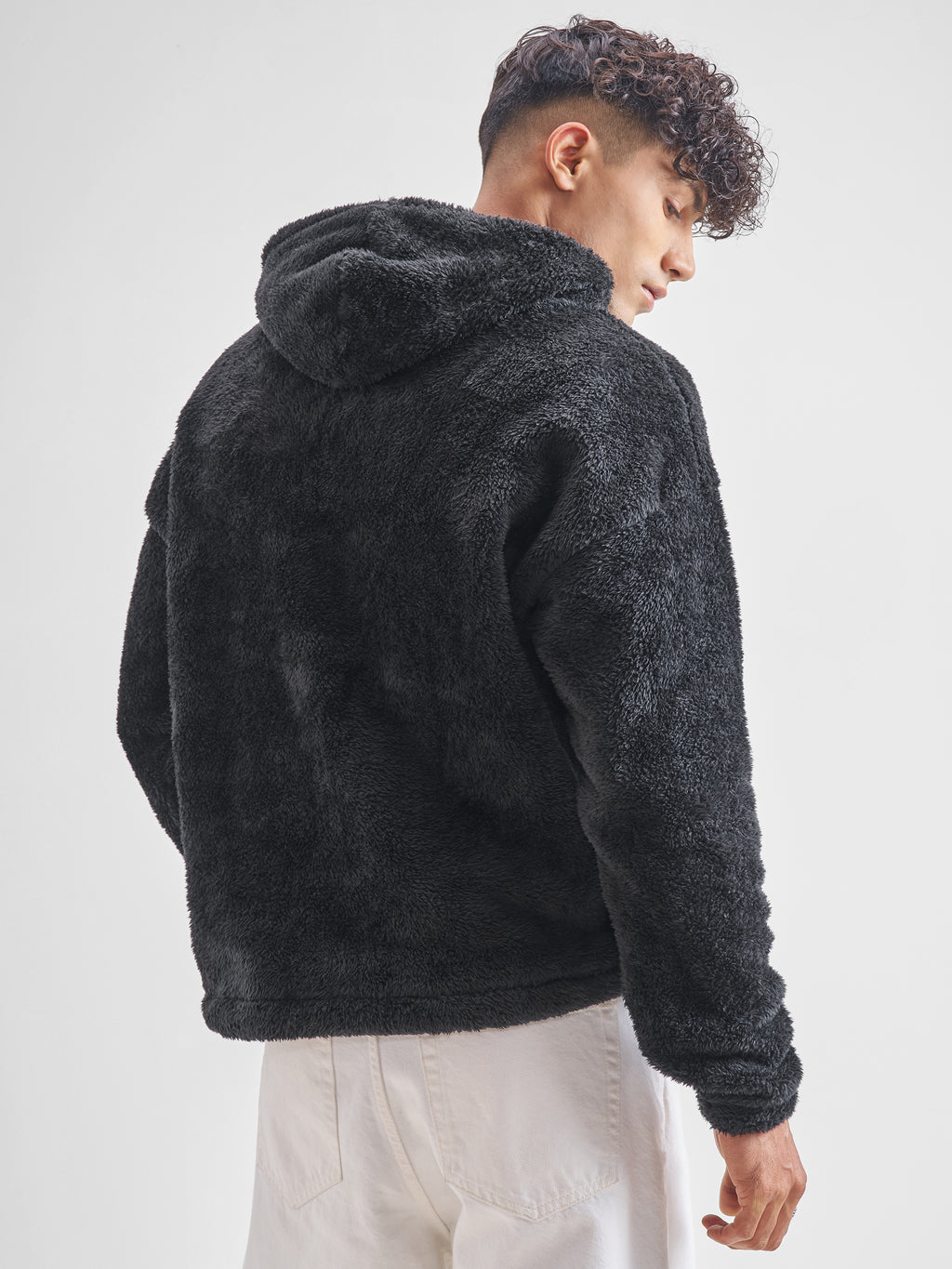 Highlander Men Black Hooded Pullover Sweatshirt - Black - Image 3