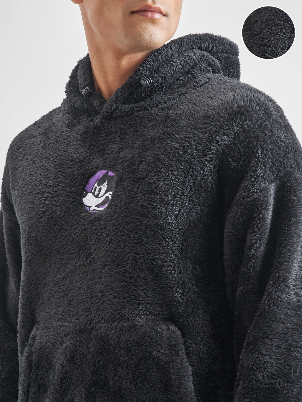 Highlander Men Black Hooded Pullover Sweatshirt - Black - Image 5