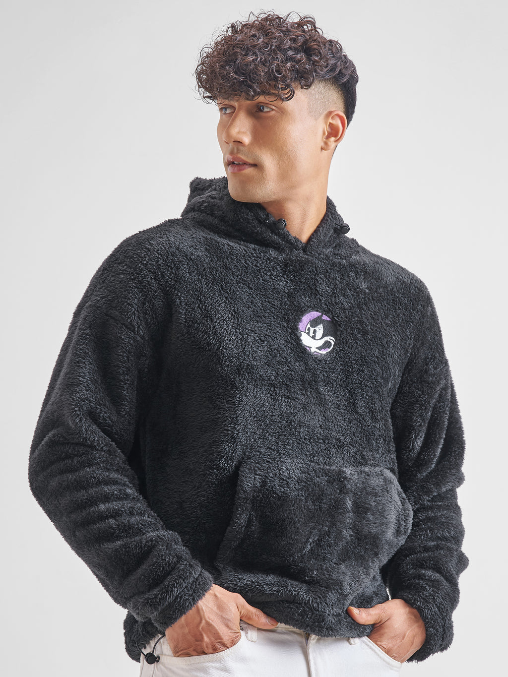 Highlander Men Black Hooded Pullover Sweatshirt - Black - Image 6