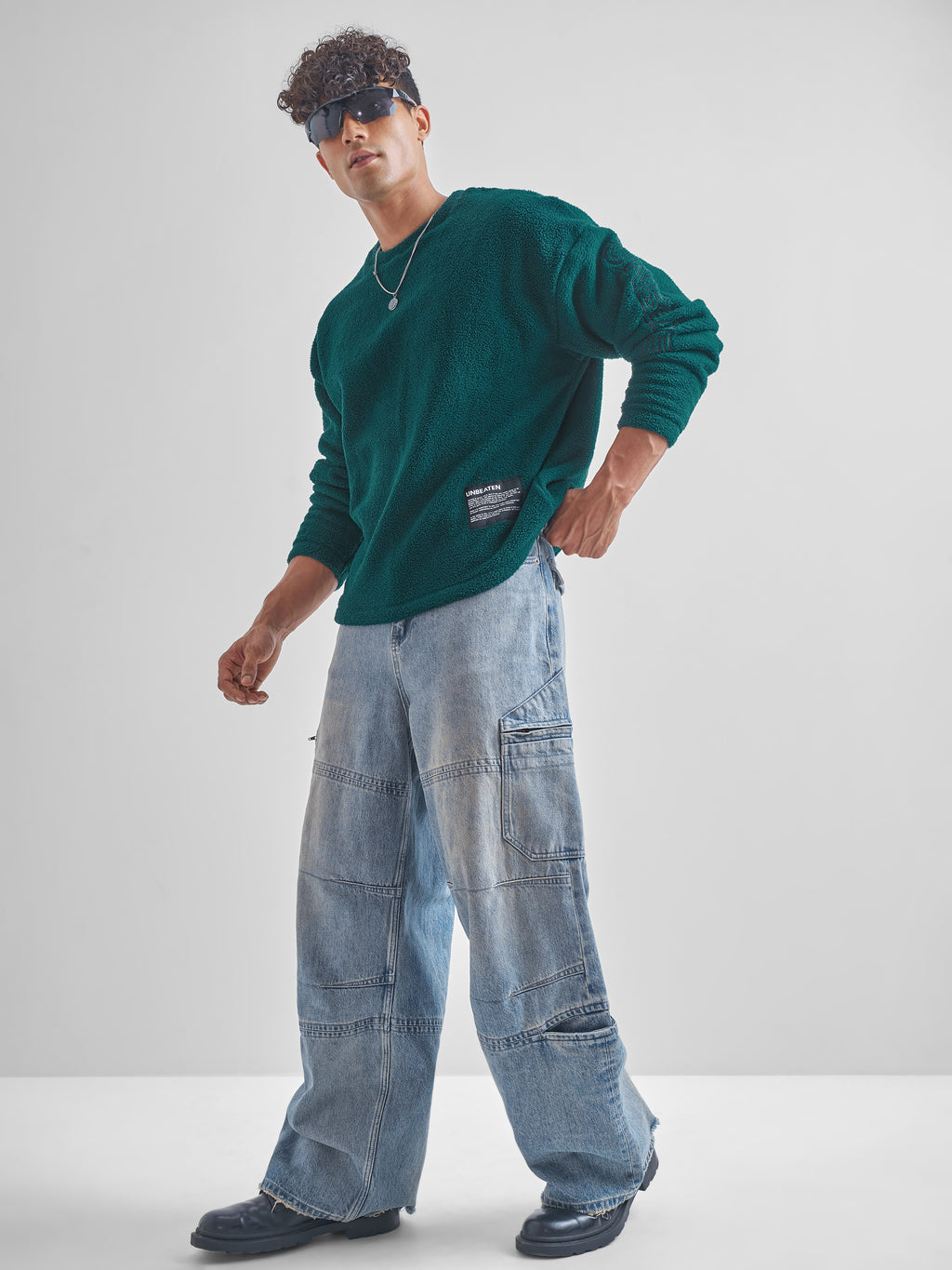 Highlander Men Green Round Neck Pullover Sweatshirt - Green - Image 2