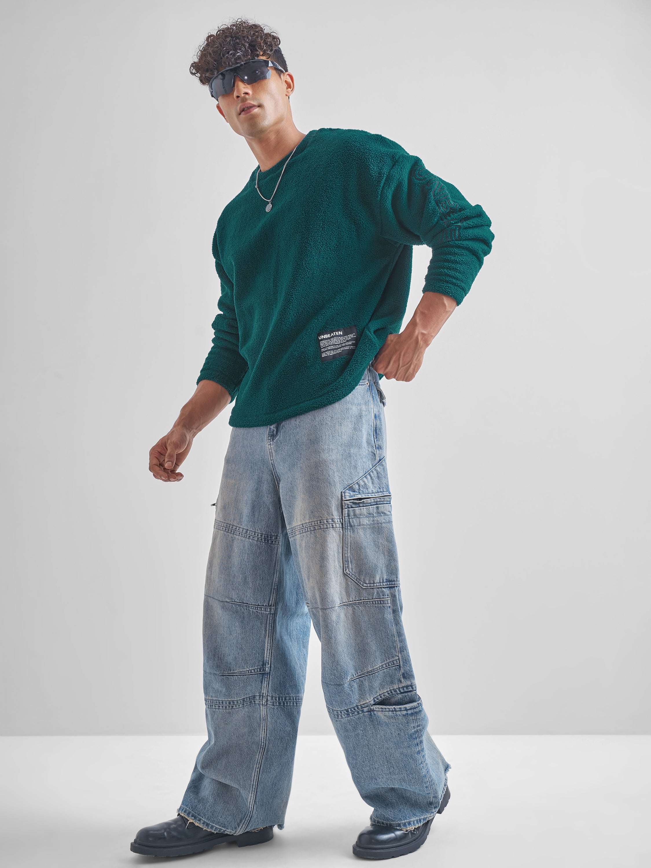 Highlander Men Green Round Neck Pullover Sweatshirt - Green - Image 2