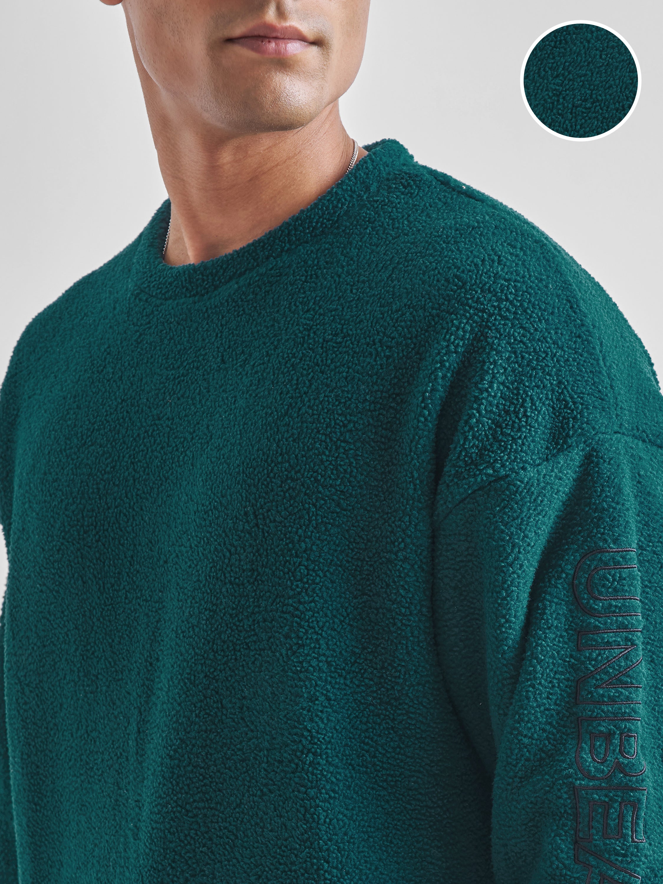 Highlander Men Green Round Neck Pullover Sweatshirt - Green - Image 5