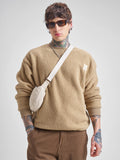 Highlander Men Brown Round Neck Pullover Sweatshirt - Brown - Image 1