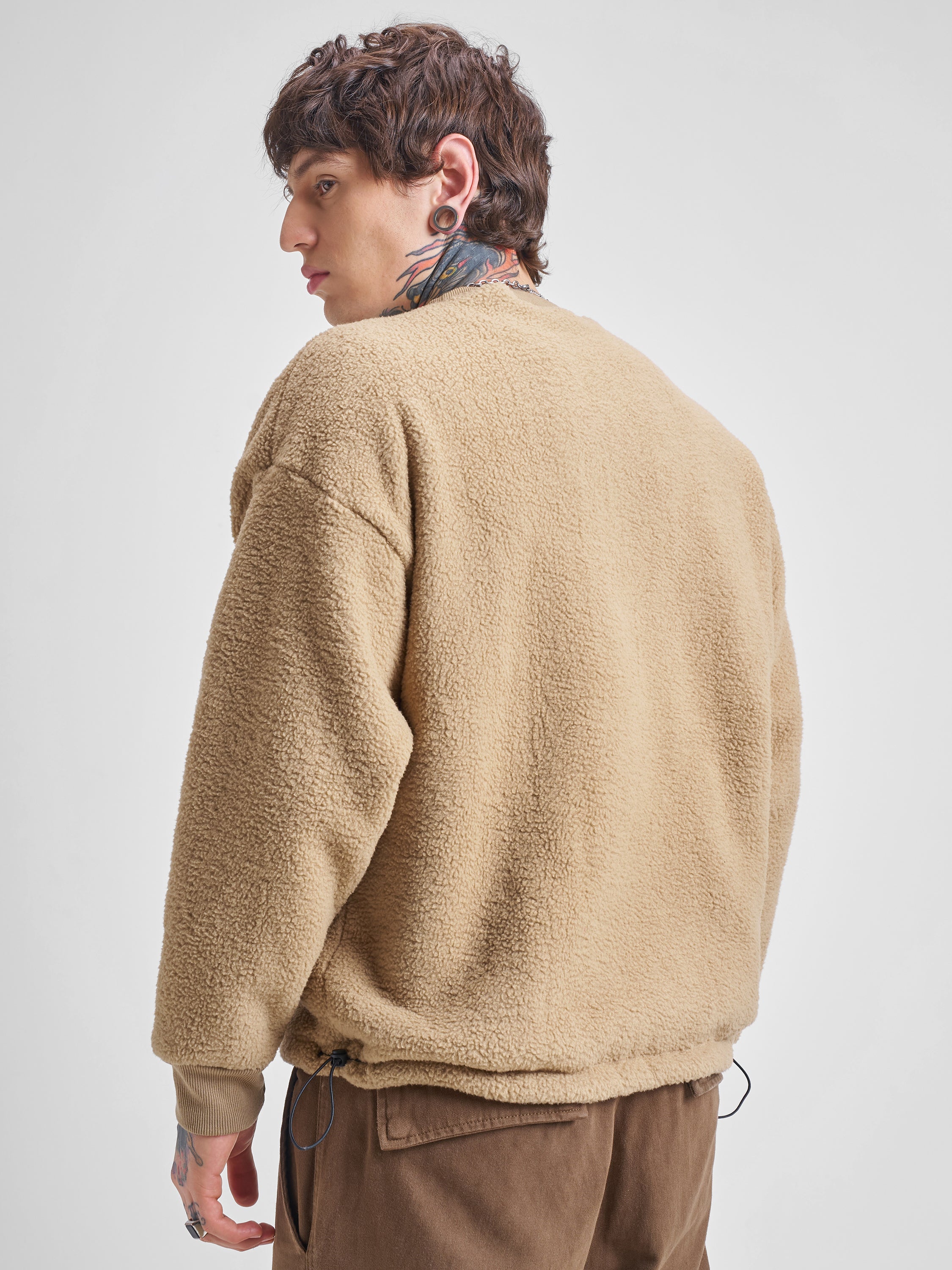 Highlander Men Brown Round Neck Pullover Sweatshirt - Brown - Image 3