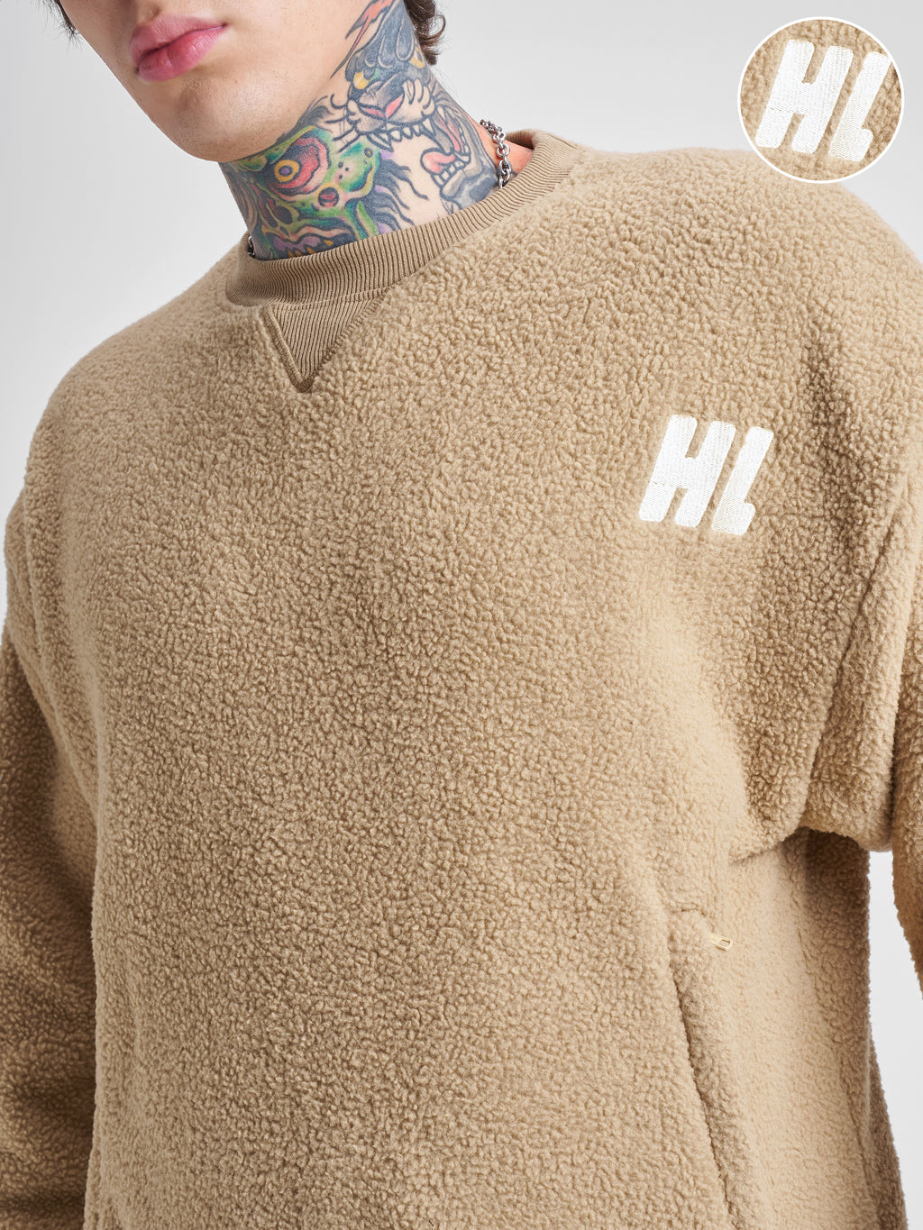 Highlander Men Brown Round Neck Pullover Sweatshirt - Brown - Image 5