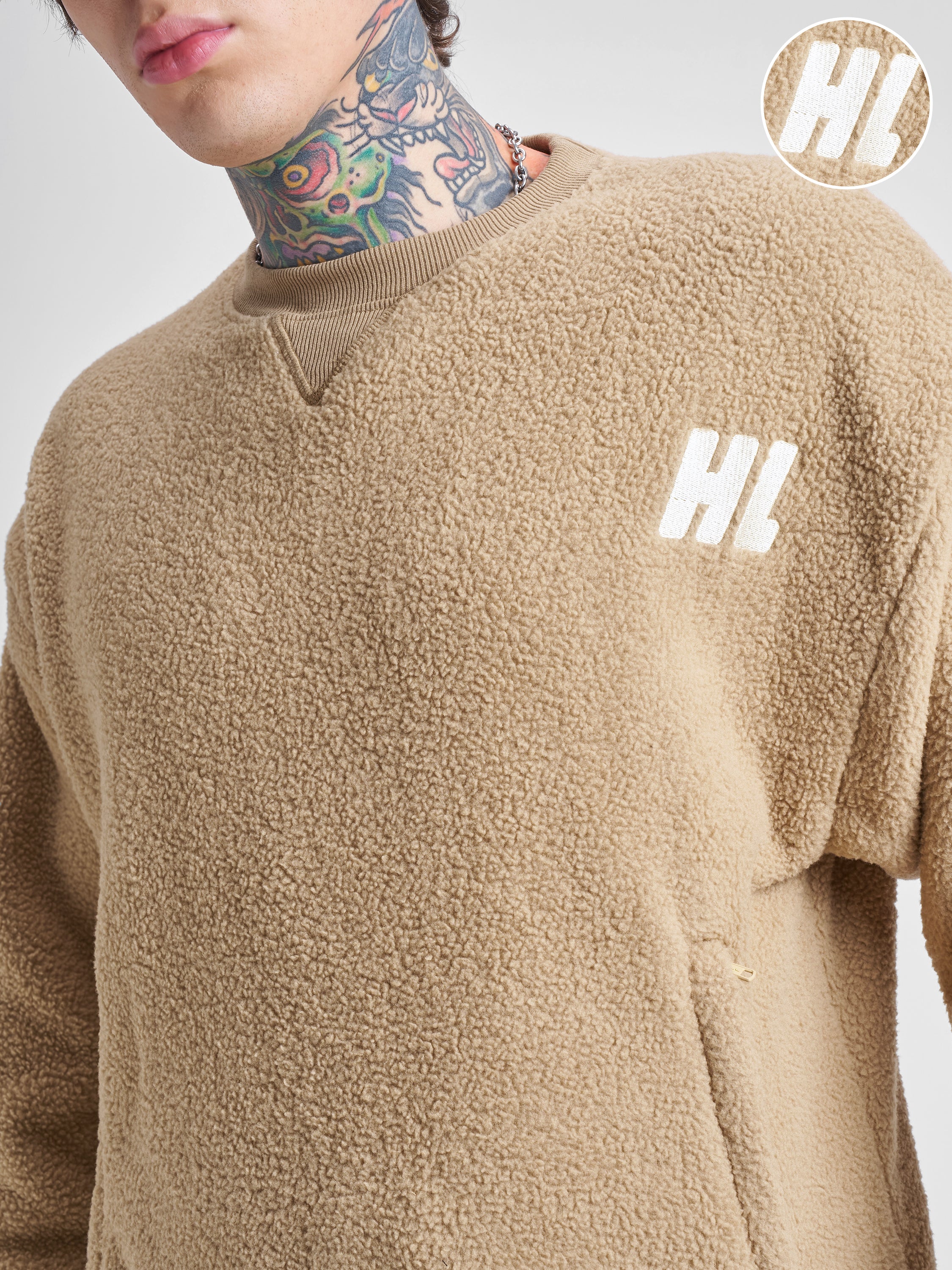 Highlander Men Brown Round Neck Pullover Sweatshirt - Brown - Image 5