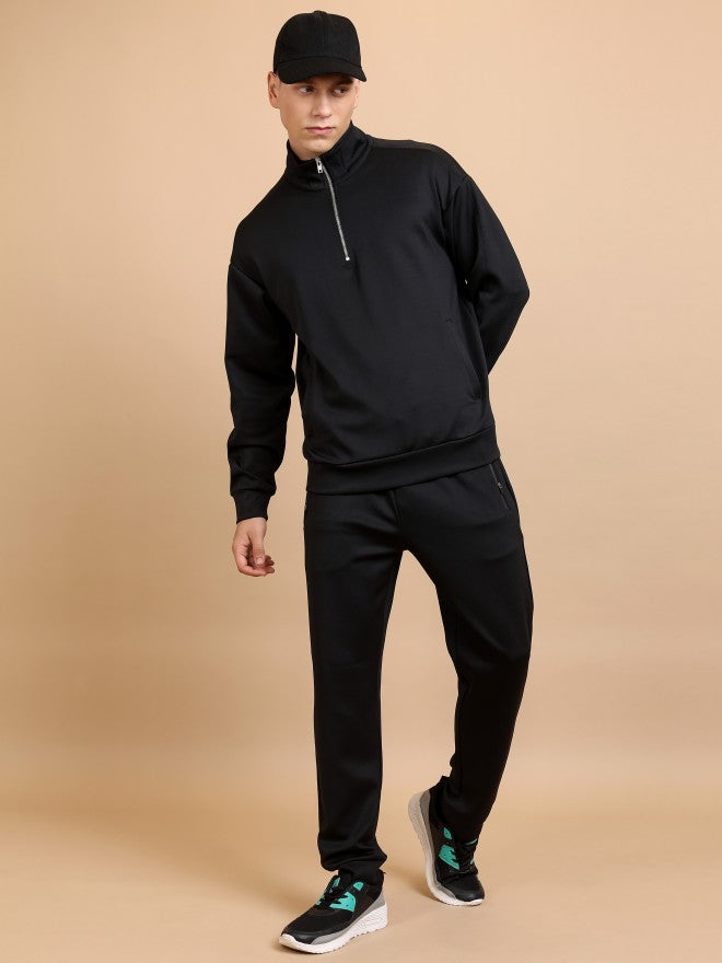 Highlander Men Black High Neck Pullover Sweatshirt - Black - Image 2