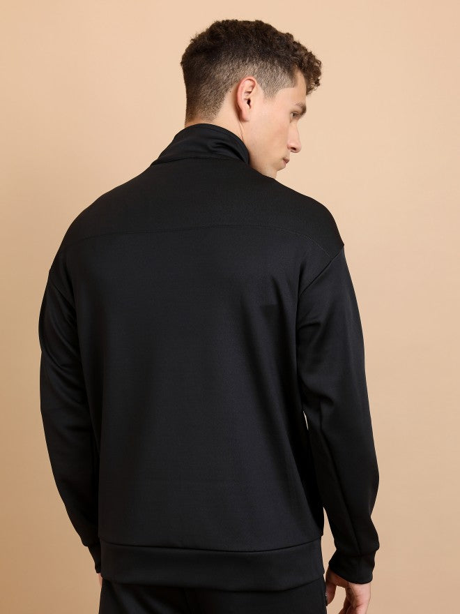 Highlander Men Black High Neck Pullover Sweatshirt - Black - Image 3