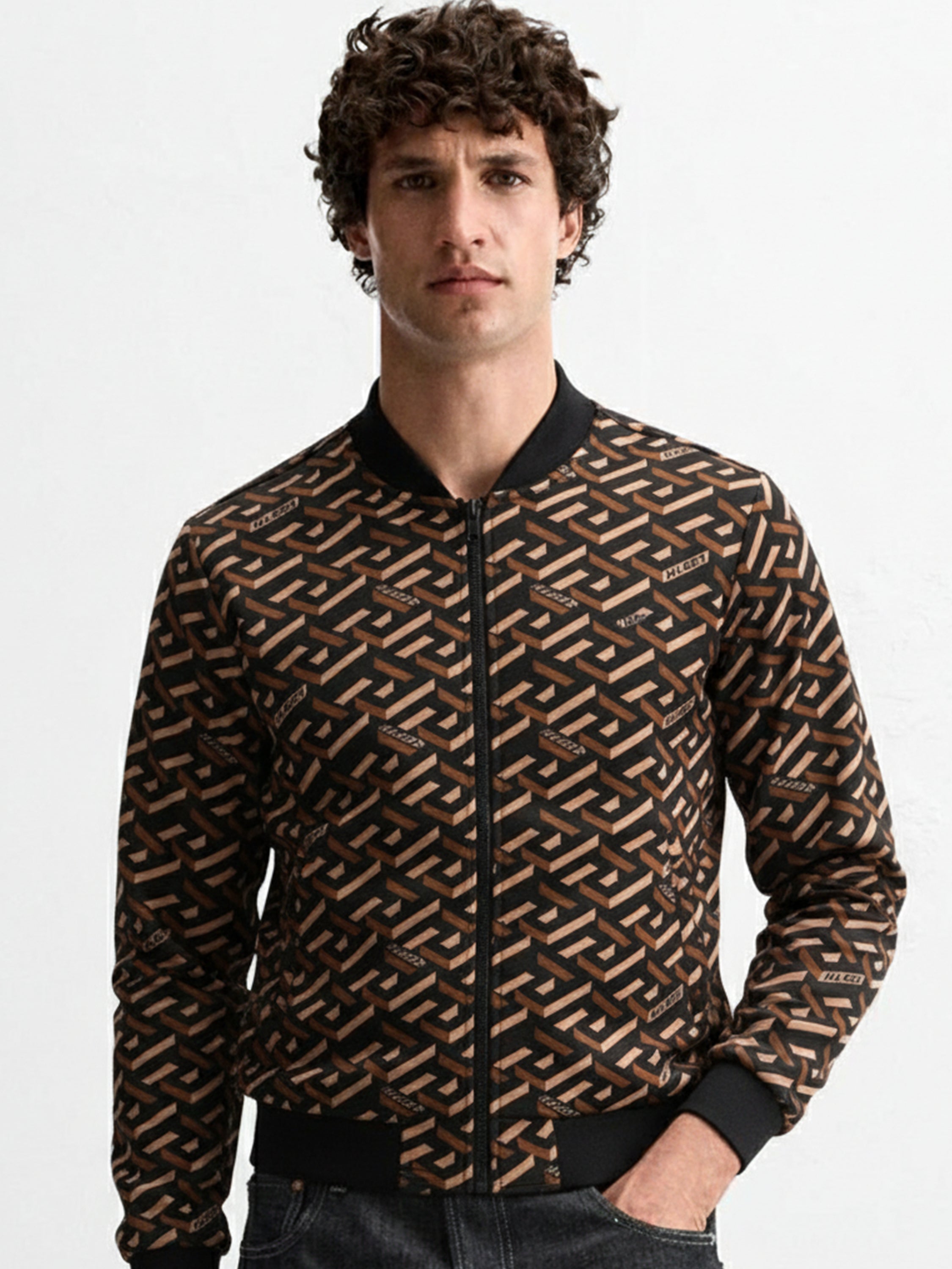 Highlander Men Brown High Neck Pullover Sweatshirt - Brown - Image 1