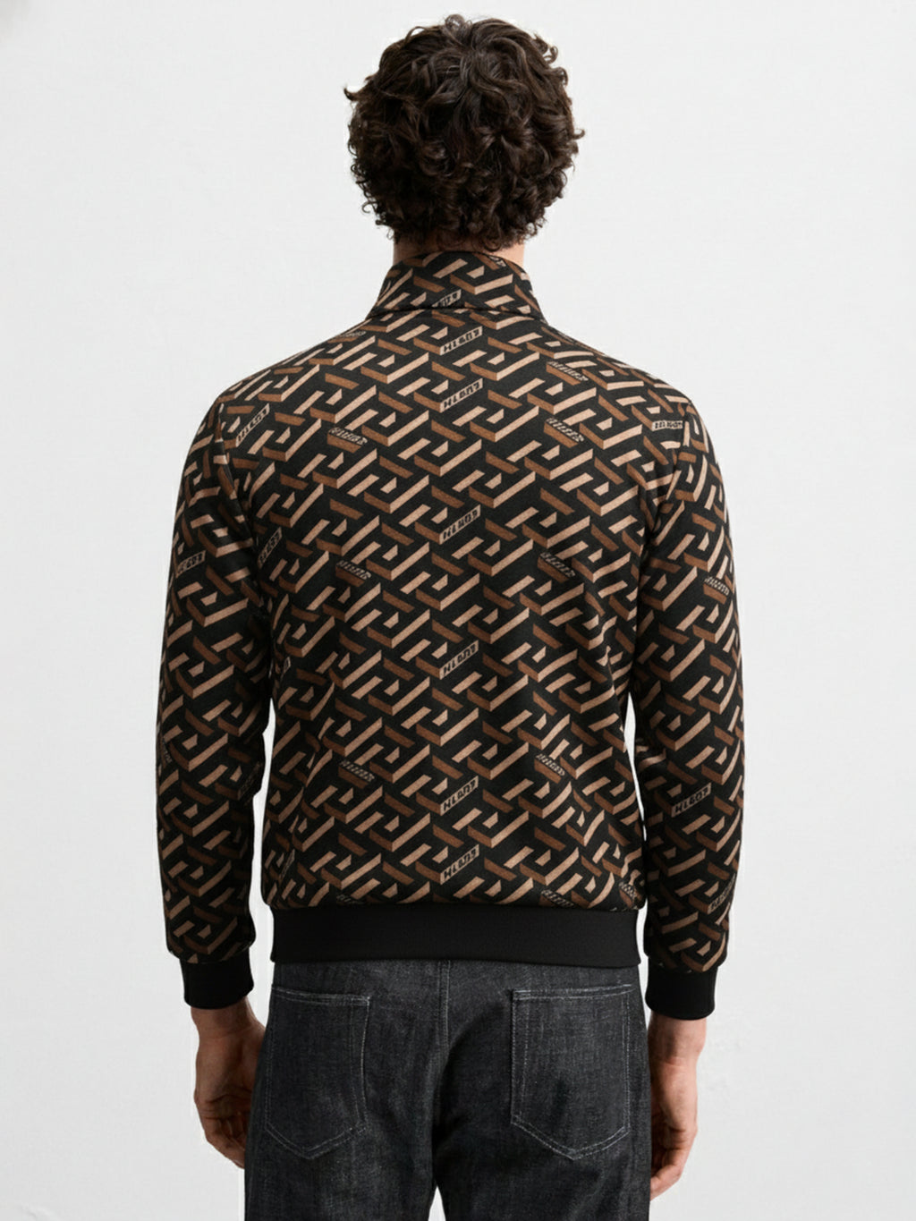 Highlander Men Brown High Neck Pullover Sweatshirt - Brown - Image 3