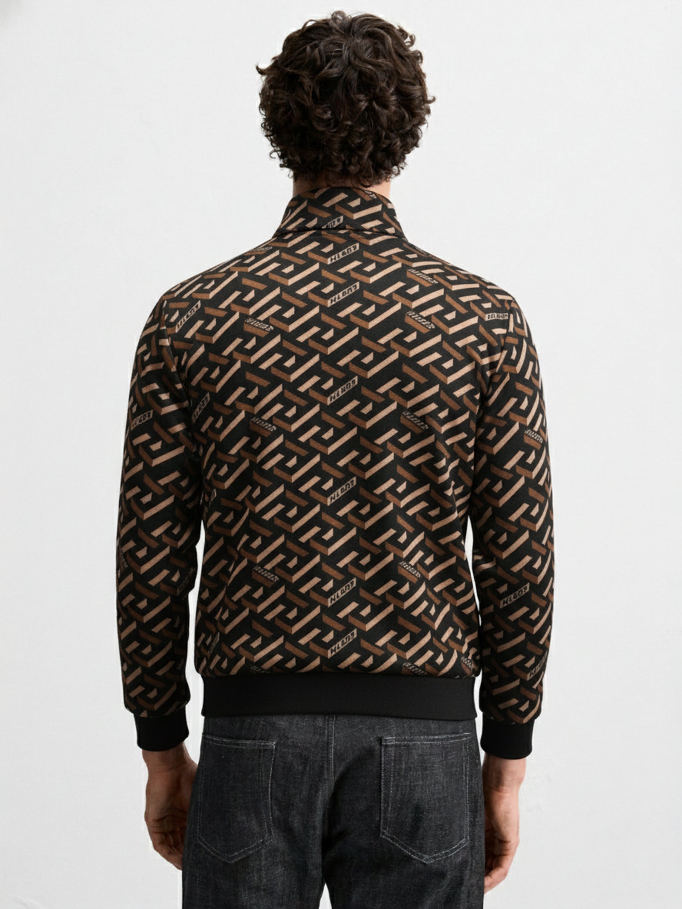Highlander Men Brown High Neck Pullover Sweatshirt - Brown - Image 3