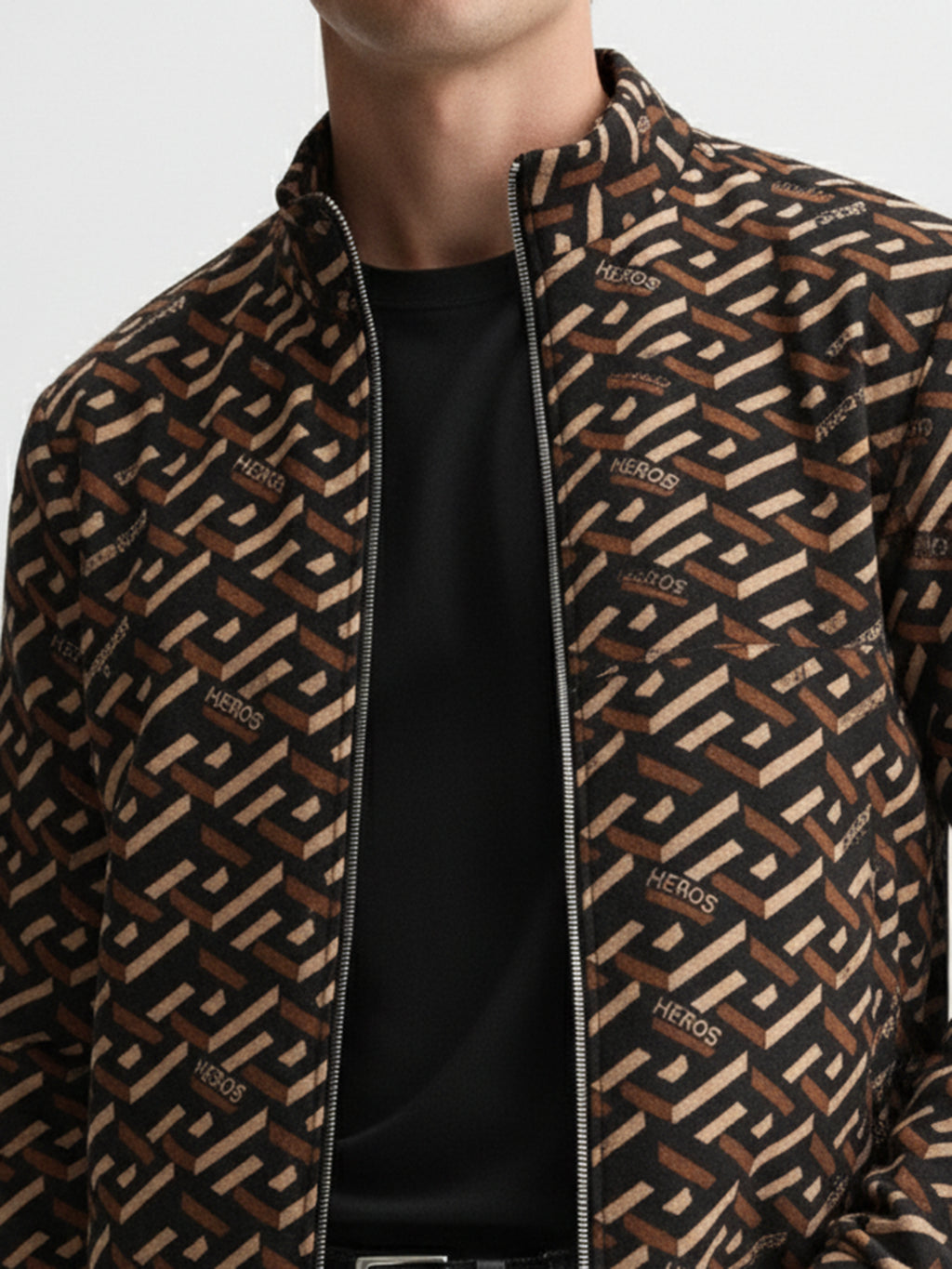 Highlander Men Brown High Neck Pullover Sweatshirt - Brown - Image 6