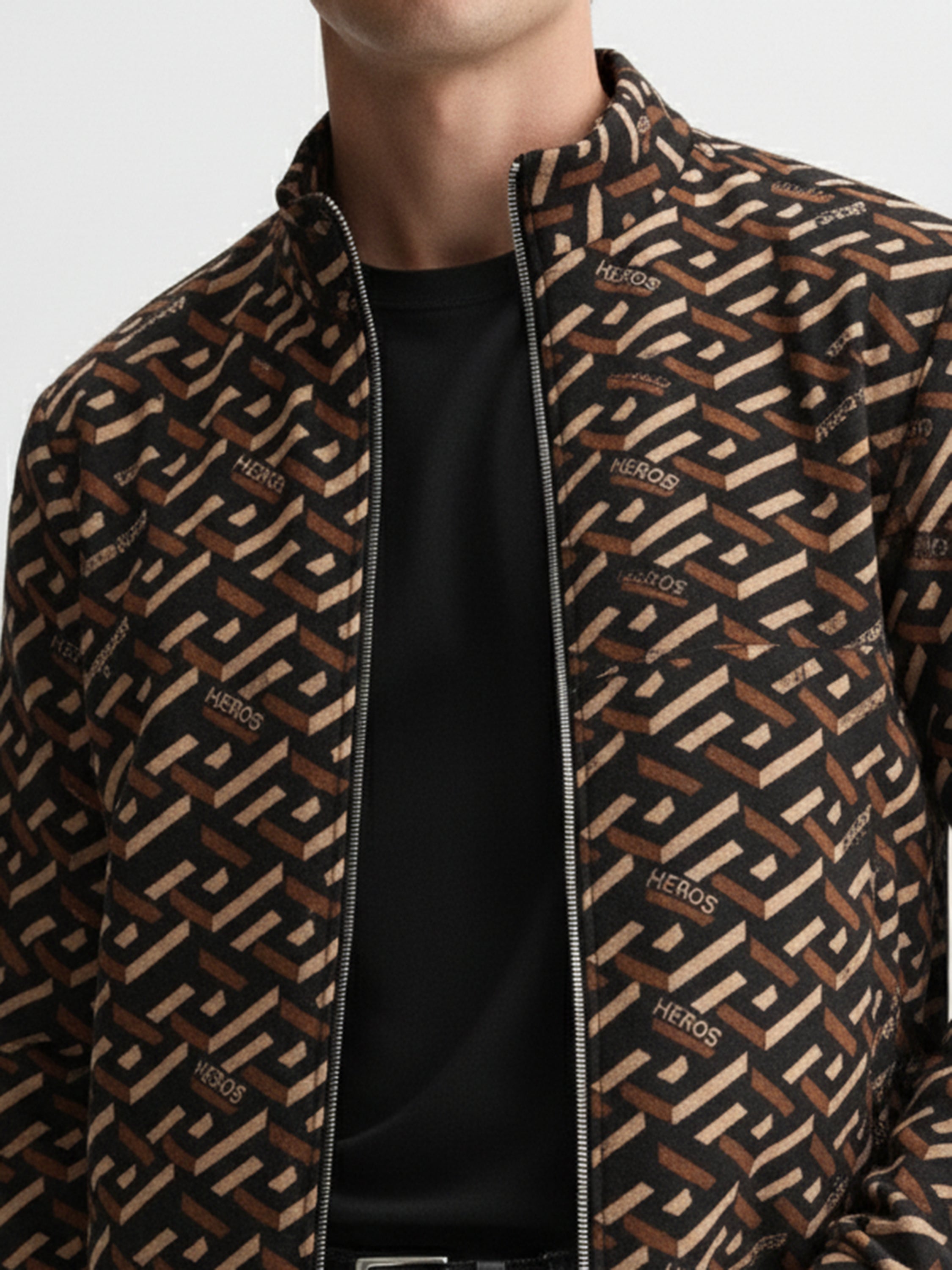 Highlander Men Brown High Neck Pullover Sweatshirt - Brown - Image 6