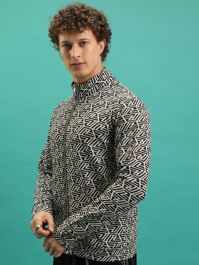 Men Printed Sweatshirt - Black - Image 4