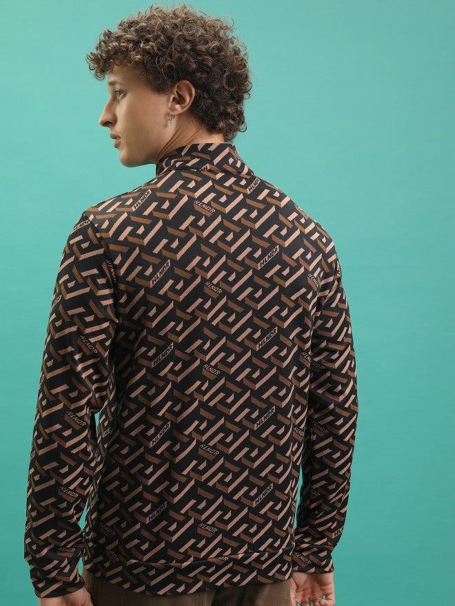 Highlander Men Brown High Neck Pullover Sweatshirt - Brown - Image 3