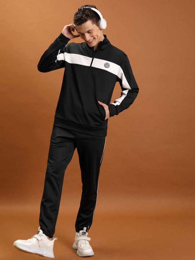 Highlander Men Black High Neck Front-Open Sweatshirt - Black - Image 2