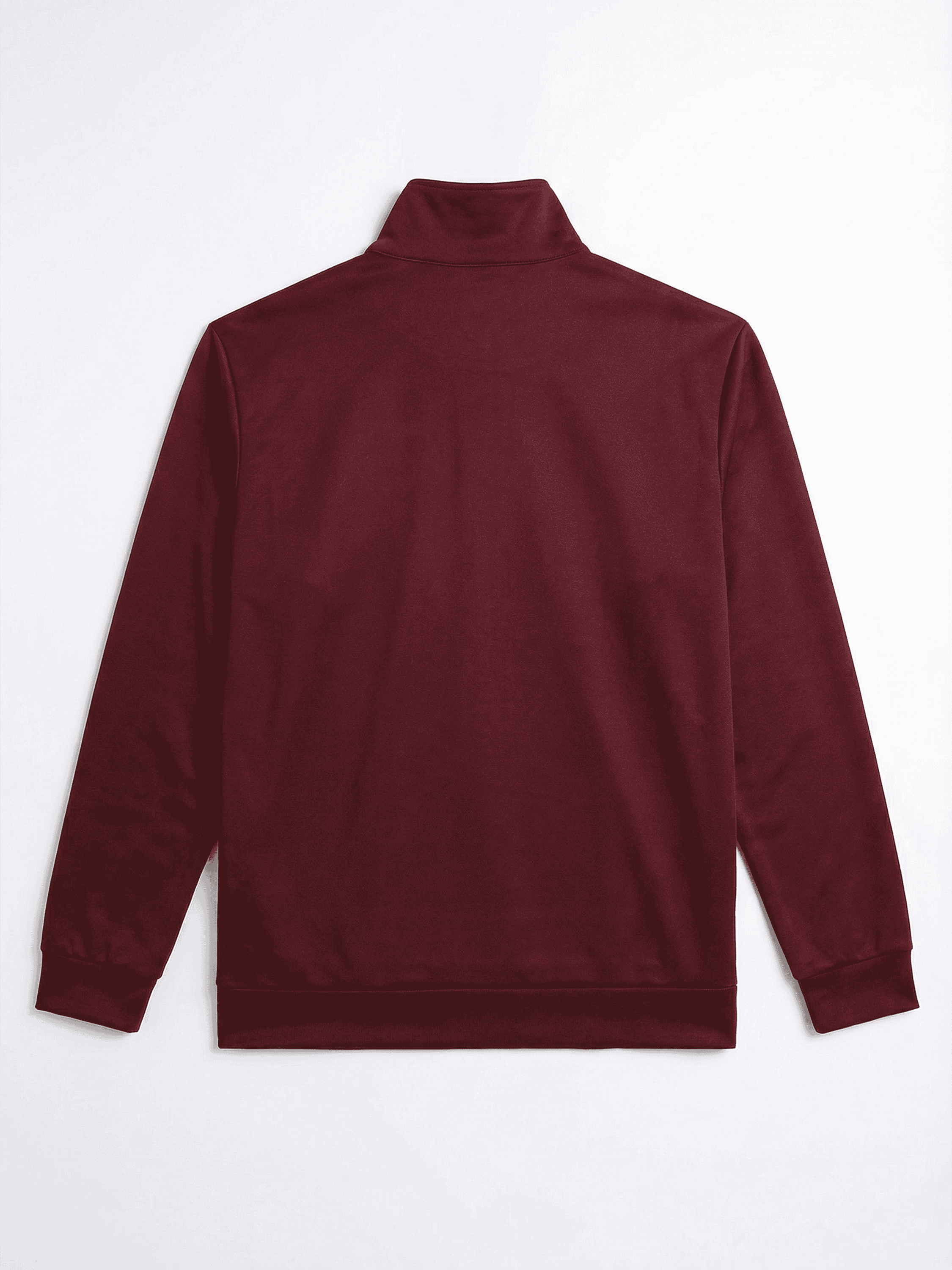 Highlander Men Maroon Mock Collar Front-Open Sweatshirt - Maroon - Image 5