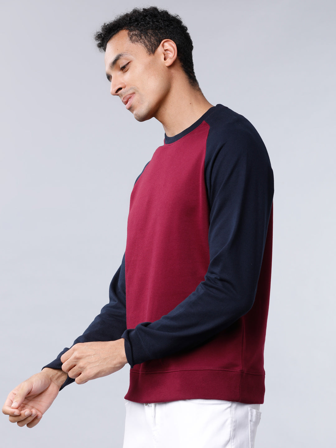 Highlander Men Maroon Round Neck Pullover Sweatshirt - Maroon - Image 2