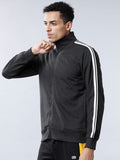 Highlander Men Black High Neck Front-Open Sweatshirt - Black - Image 1