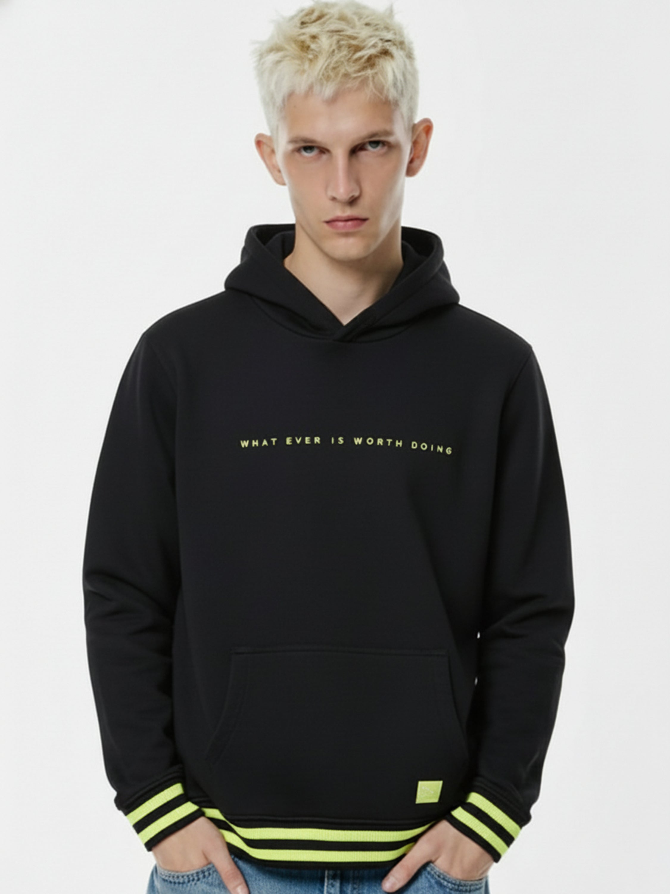 Highlander Men Black Hooded Pullover Sweatshirt - Black - Image 1