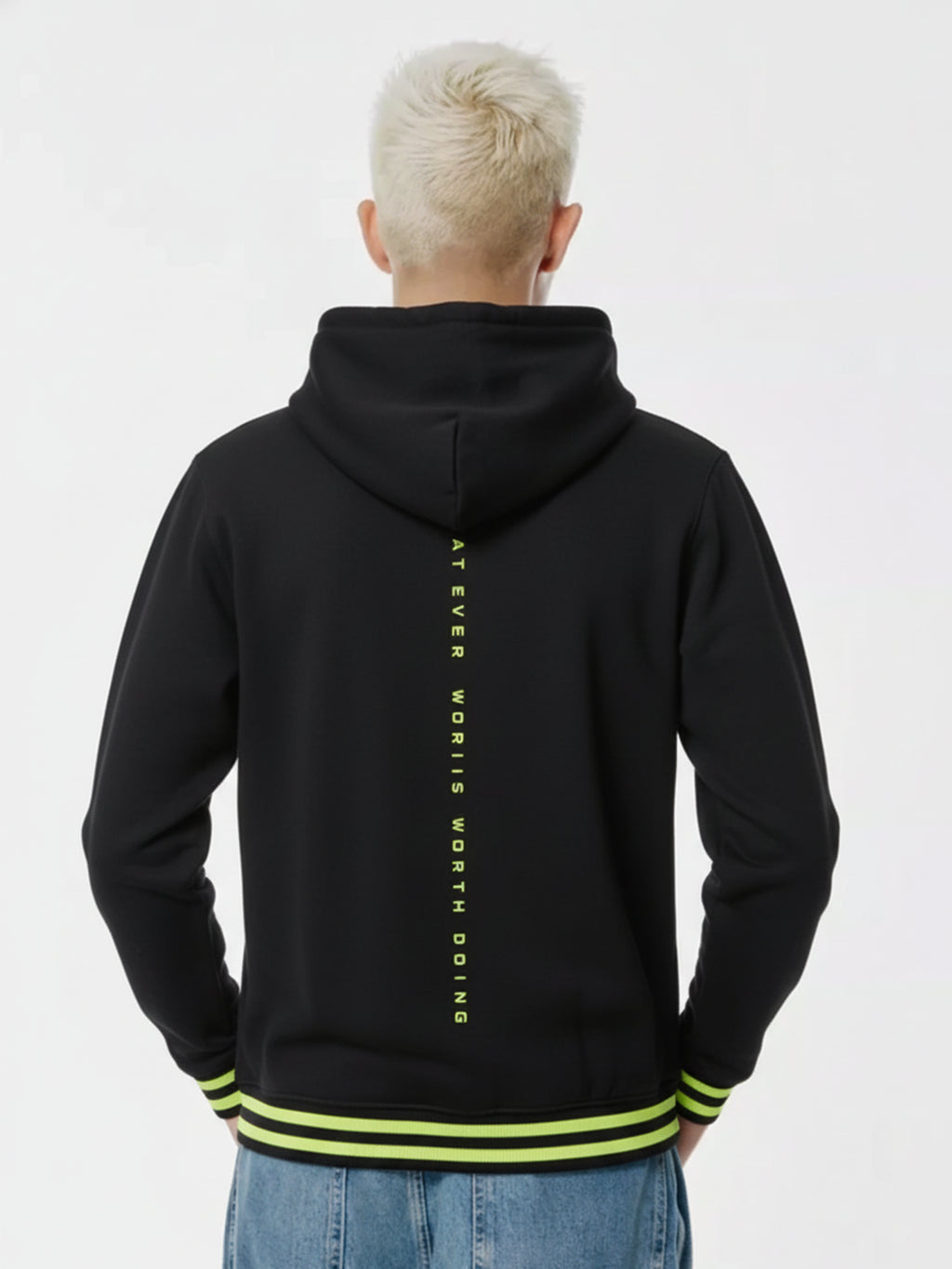 Highlander Men Black Hooded Pullover Sweatshirt - Black - Image 2
