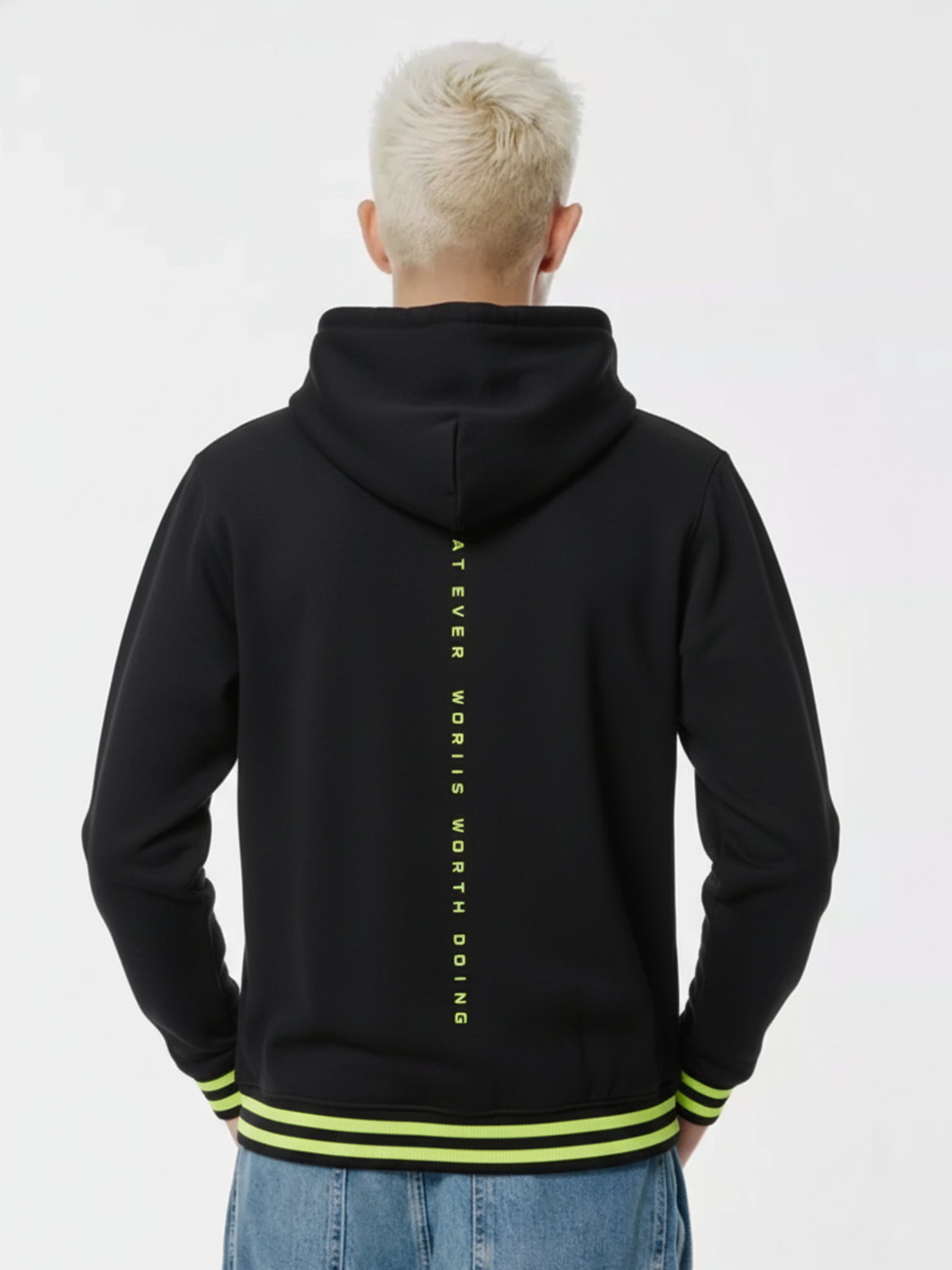 Highlander Men Black Hooded Pullover Sweatshirt - Black - Image 2