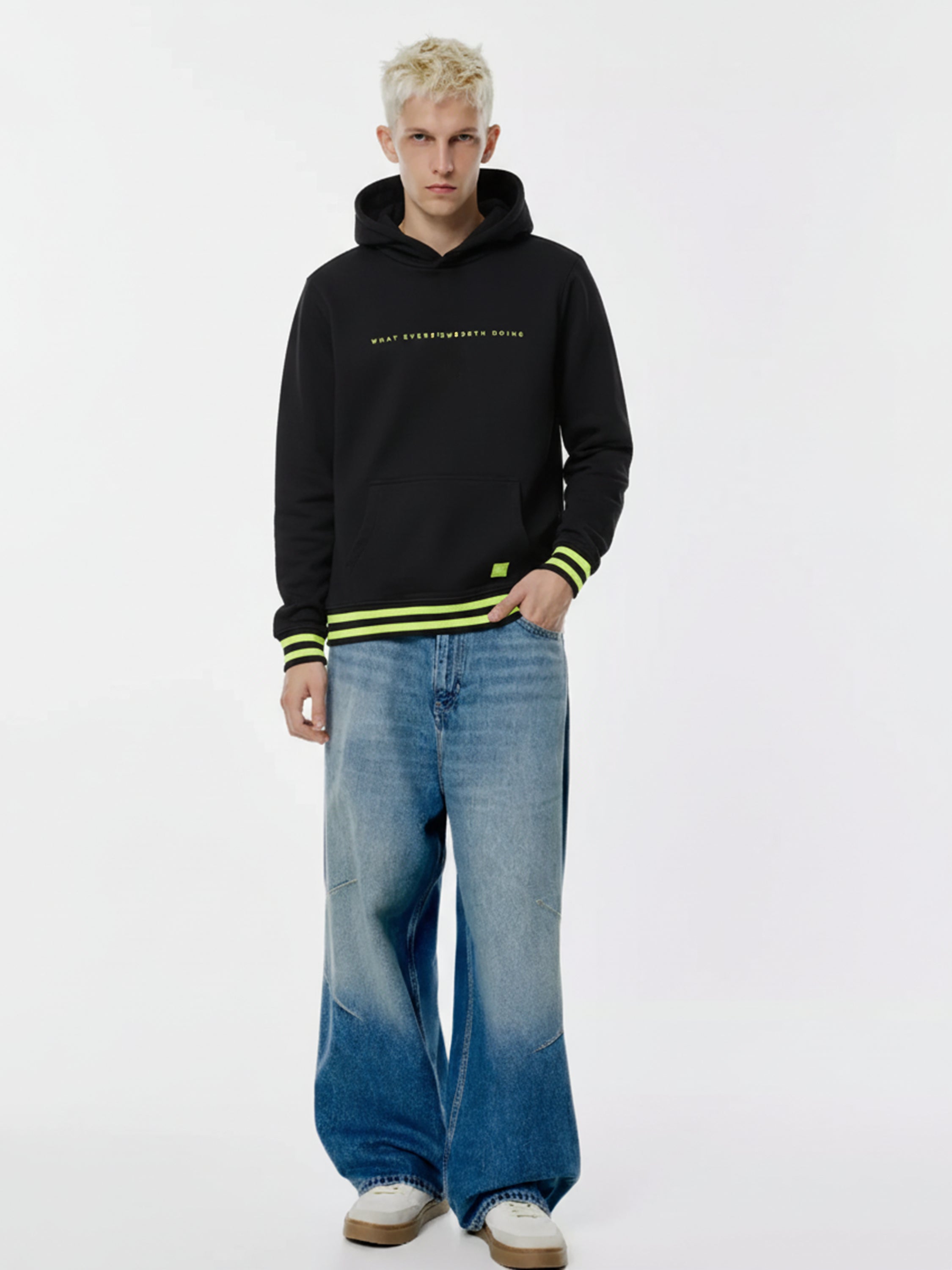 Highlander Men Black Hooded Pullover Sweatshirt - Black - Image 3
