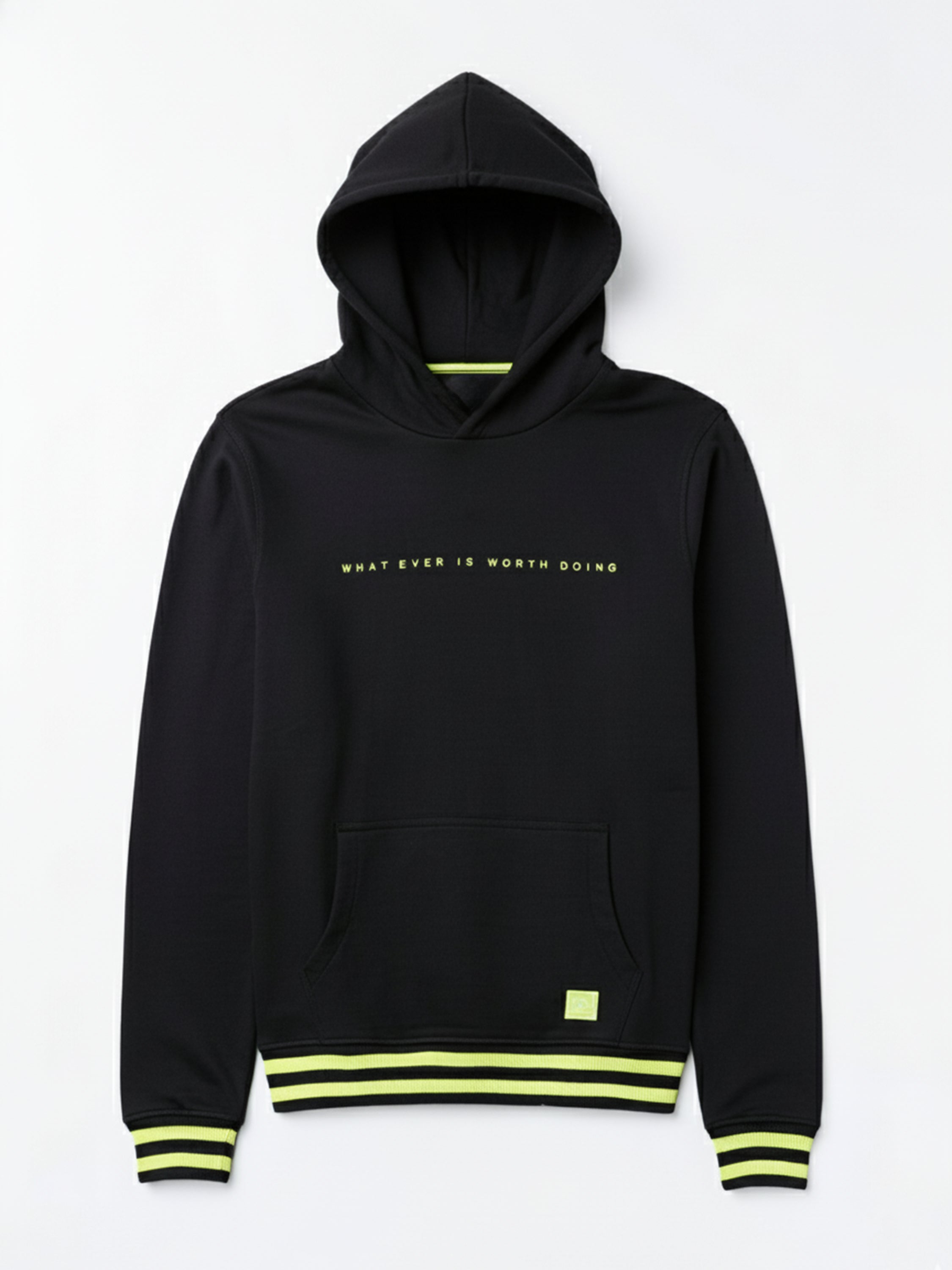 Highlander Men Black Hooded Pullover Sweatshirt - Black - Image 4