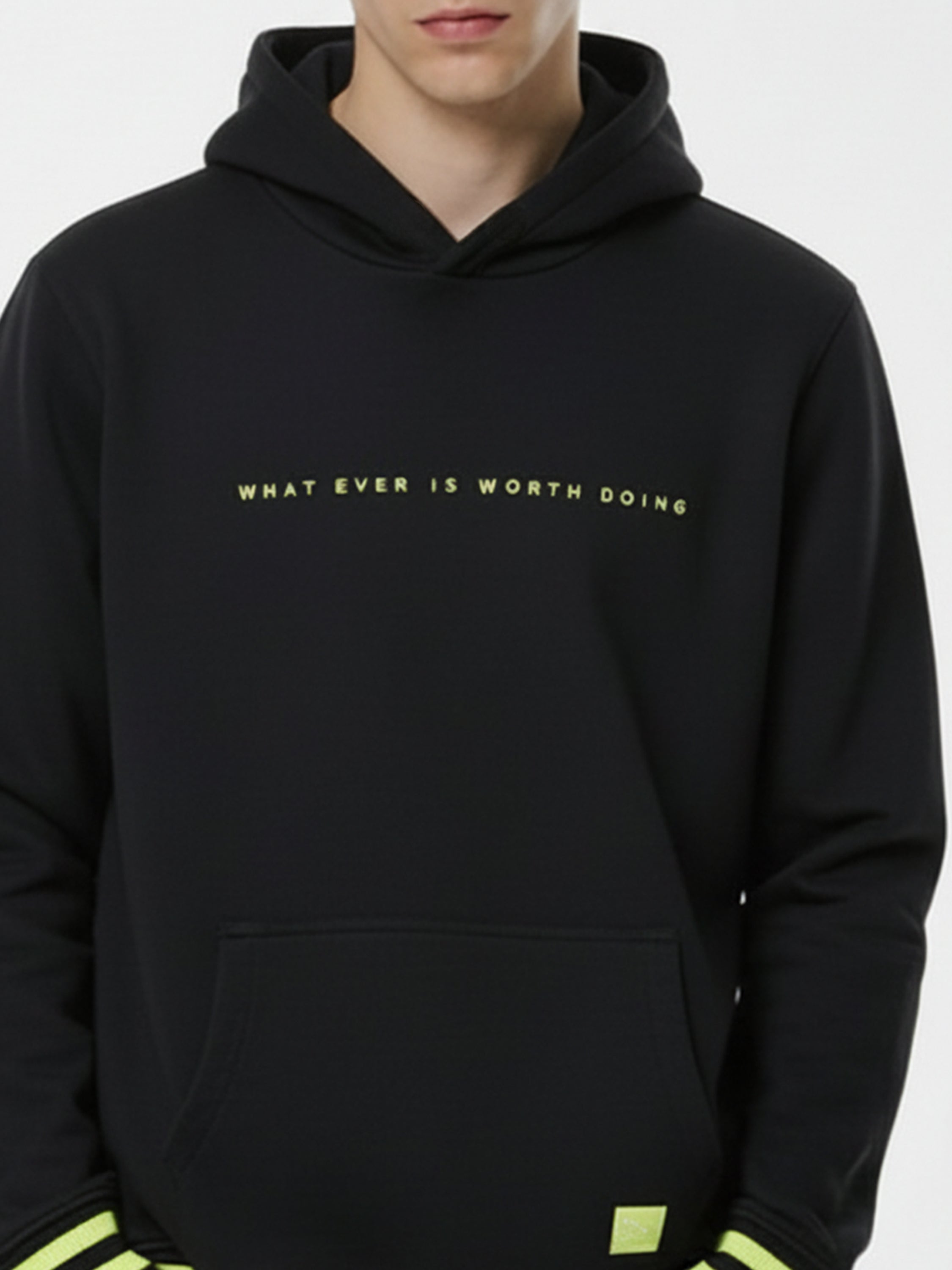 Highlander Men Black Hooded Pullover Sweatshirt - Black - Image 6