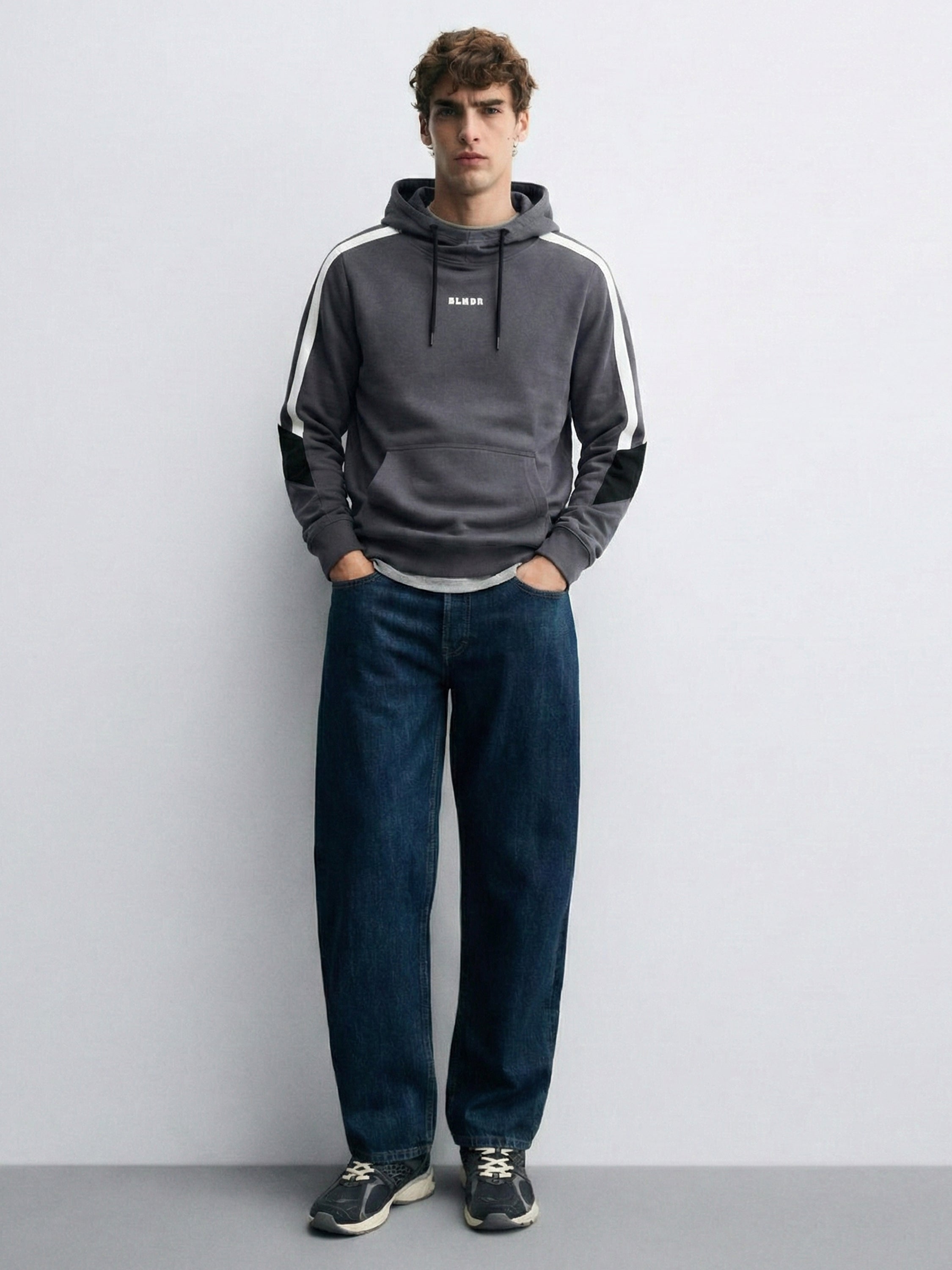 Highlander Men Blue Hooded Pullover Sweatshirt - Blue - Image 3