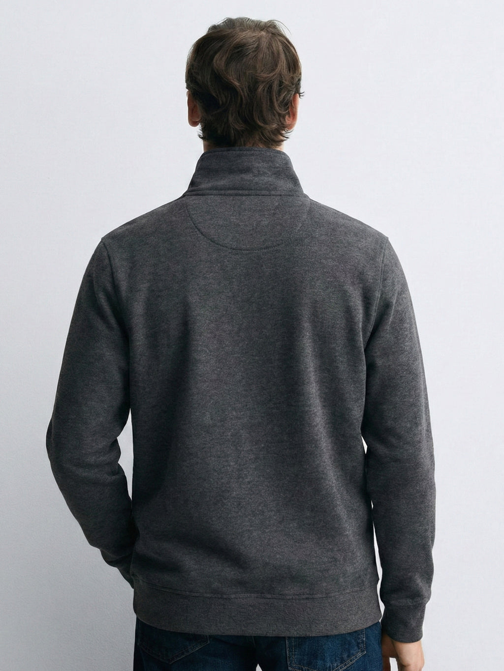 Highlander Men Grey Shirt Collar Front-Open Sweatshirt - Grey - Image 2