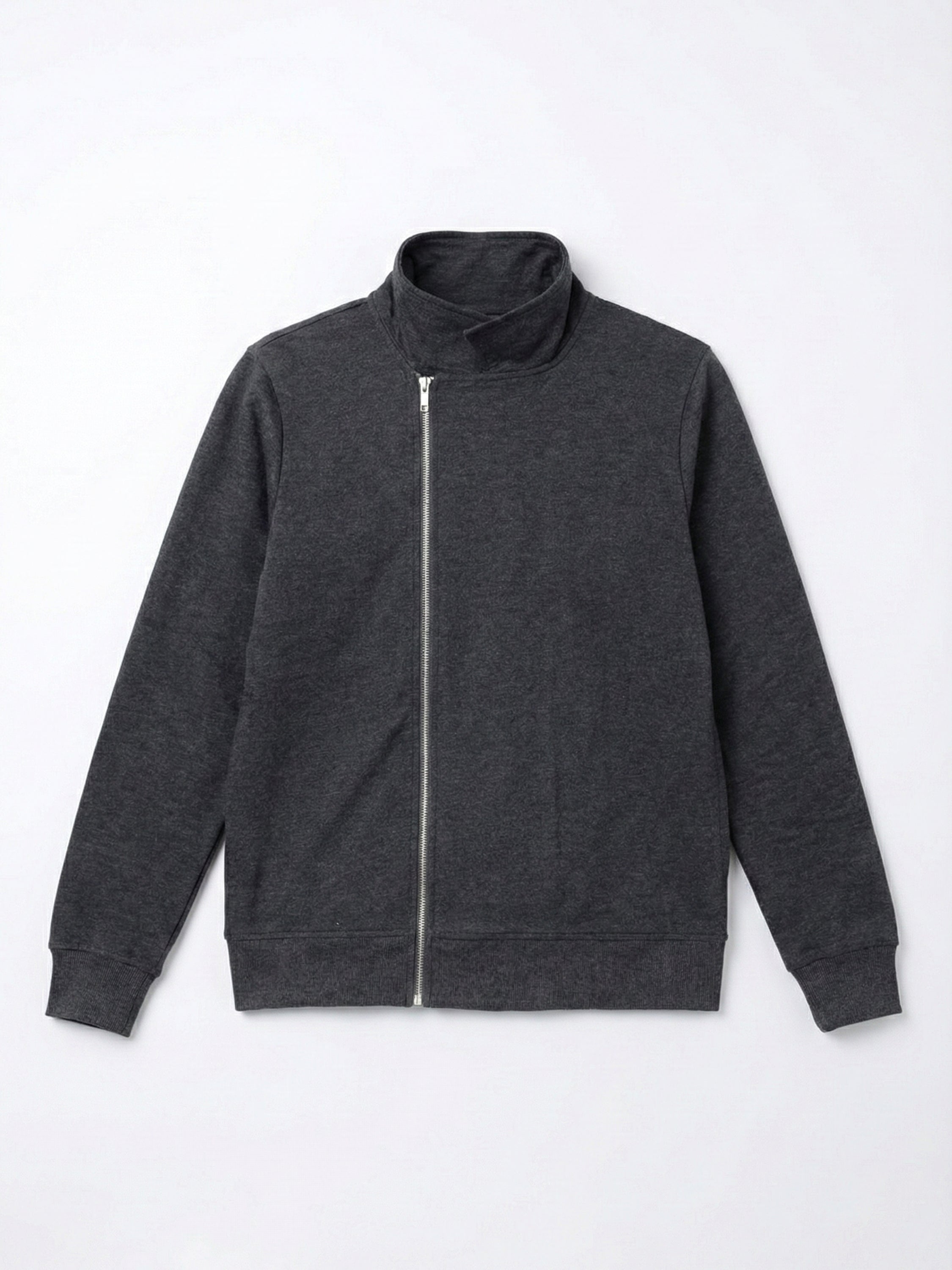 Highlander Men Grey Shirt Collar Front-Open Sweatshirt - Grey - Image 4