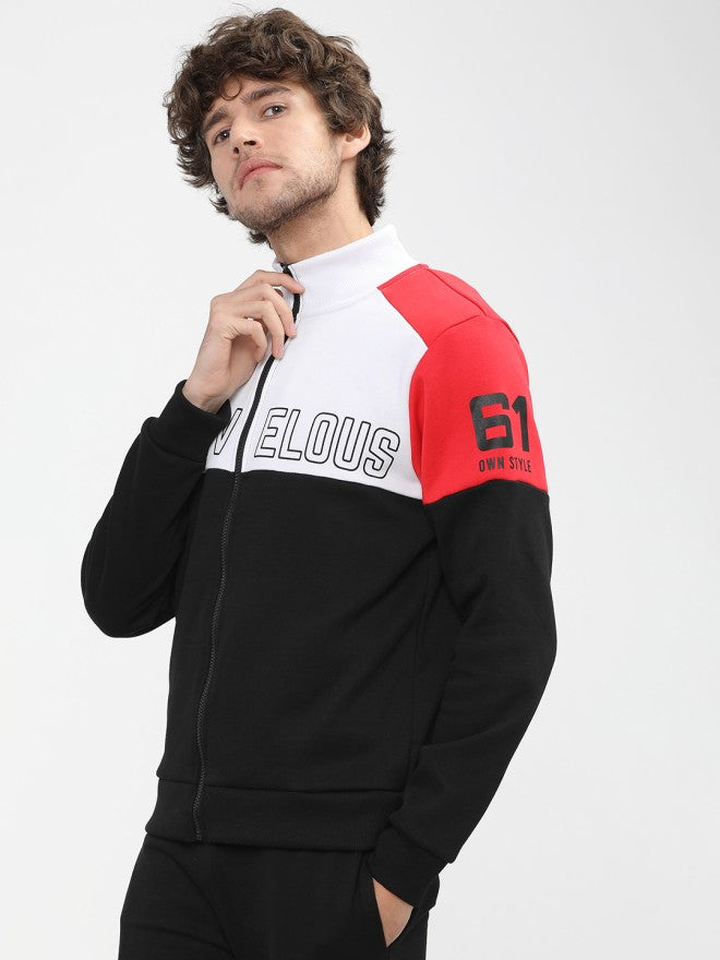 Highlander Men Multi High Neck Front-Open Sweatshirt - Multi - Image 1