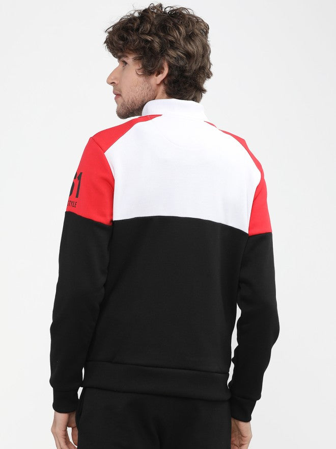 Highlander Men Multi High Neck Front-Open Sweatshirt - Multi - Image 2