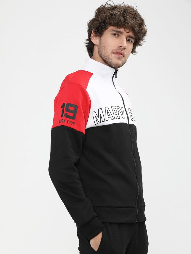 Highlander Men Multi High Neck Front-Open Sweatshirt - Multi - Image 5