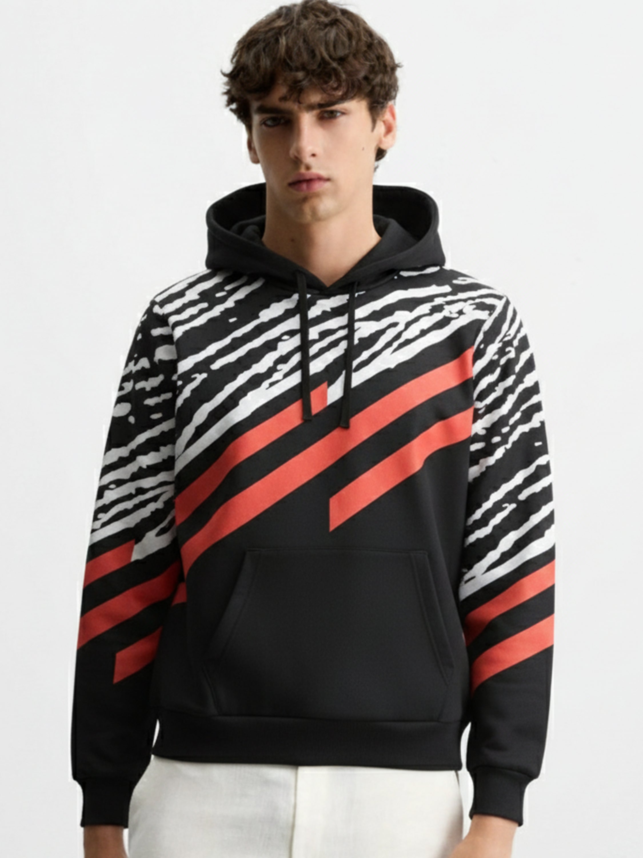 Highlander Men Black Hooded Pullover Sweatshirt - Black - Image 1