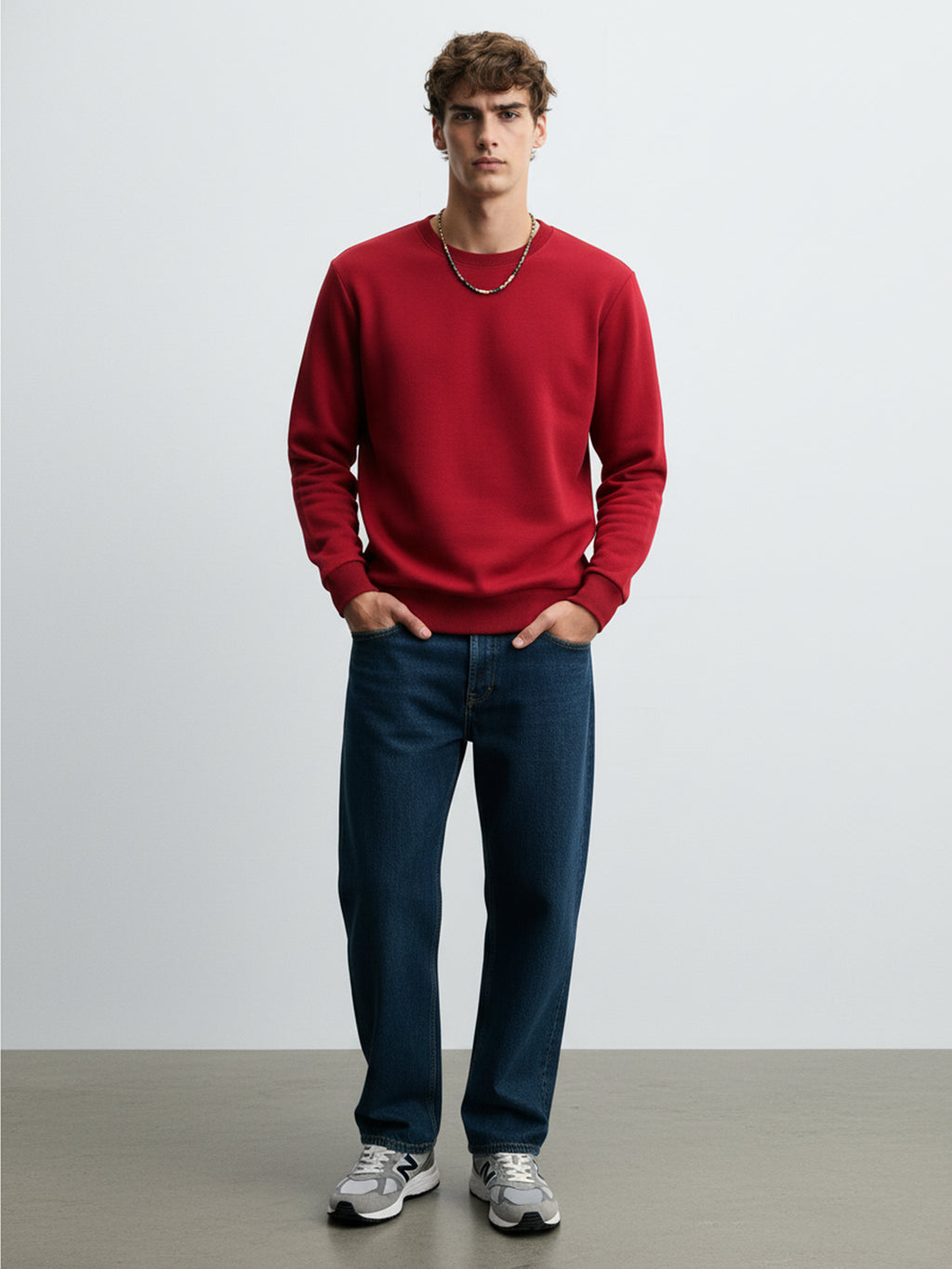 Highlander Men Maroon Round Neck Pullover Sweatshirt - Maroon - Image 2