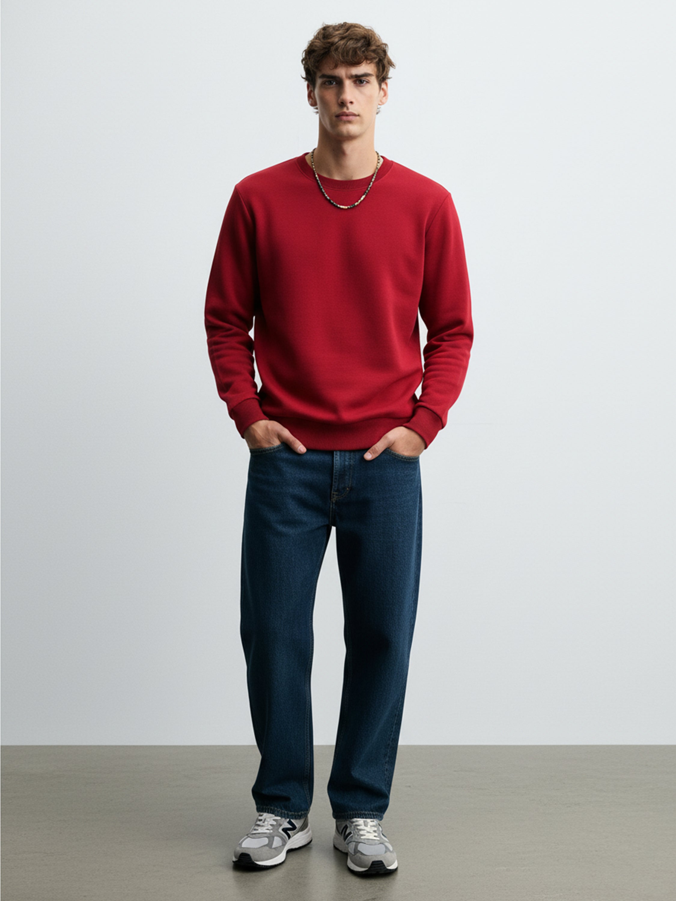 Highlander Men Maroon Round Neck Pullover Sweatshirt - Maroon - Image 2
