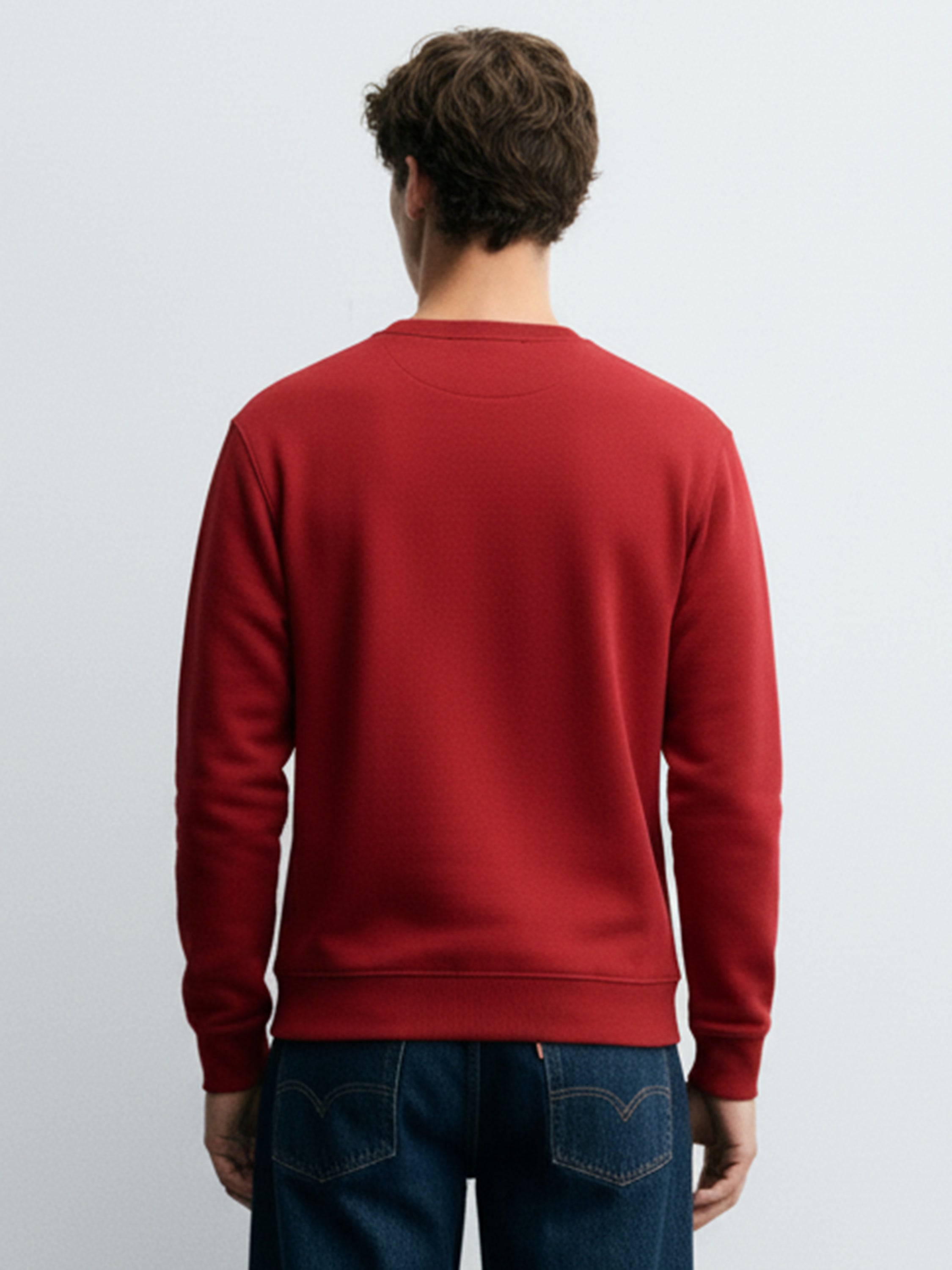 Highlander Men Maroon Round Neck Pullover Sweatshirt - Maroon - Image 3