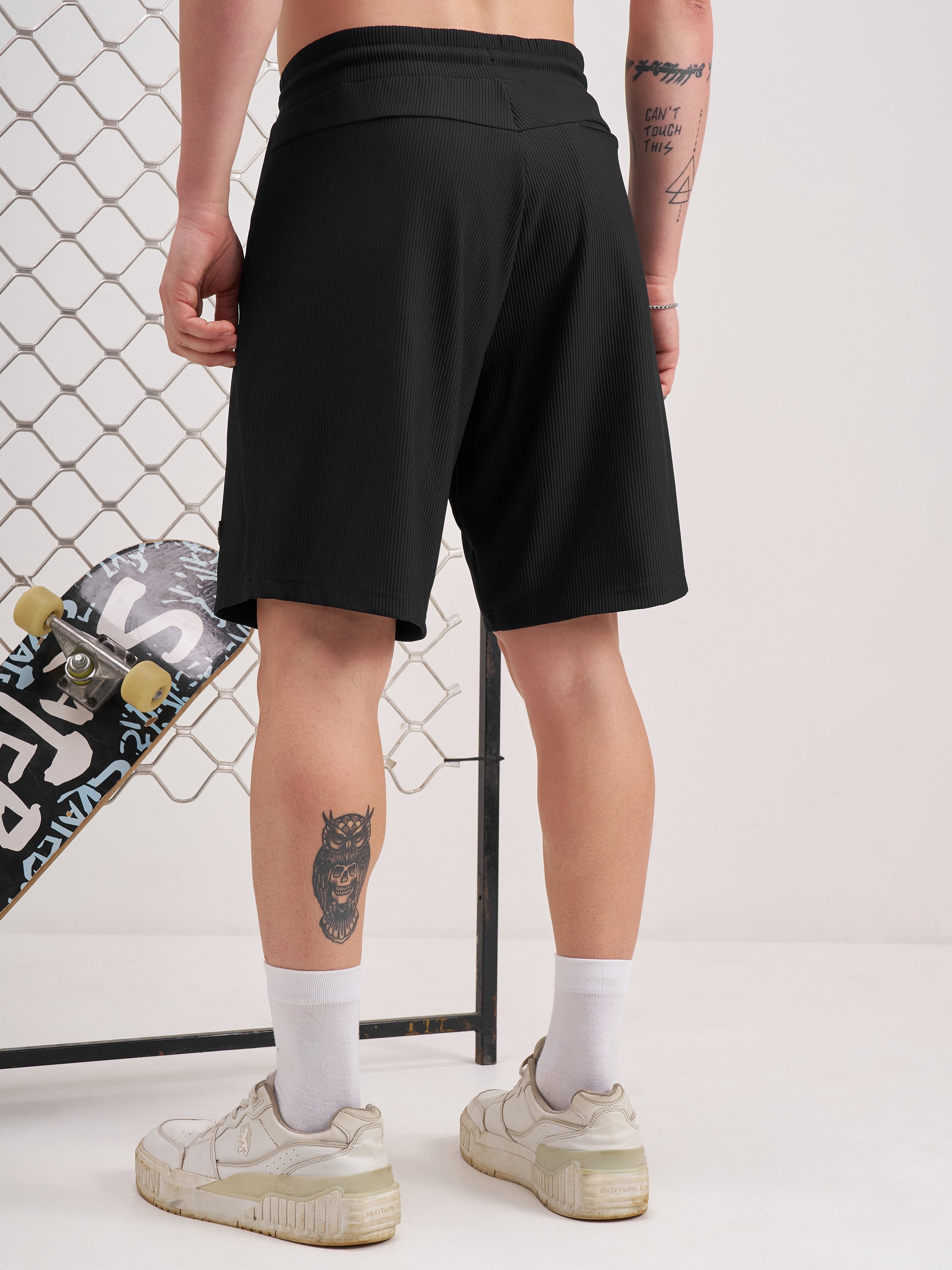 Highlander Men Black Regular Fit Shorts - Black - Image 3