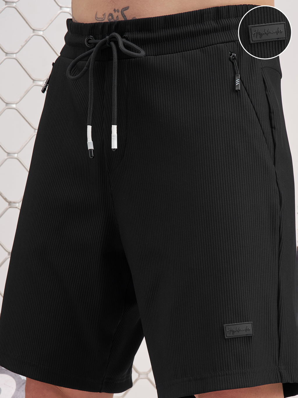 Highlander Men Black Regular Fit Shorts - Black - Image 5