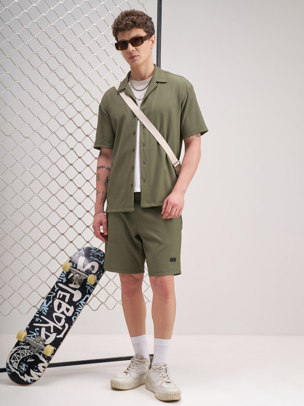 Highlander Men Olive Regular Fit Shorts - Olive - Image 2