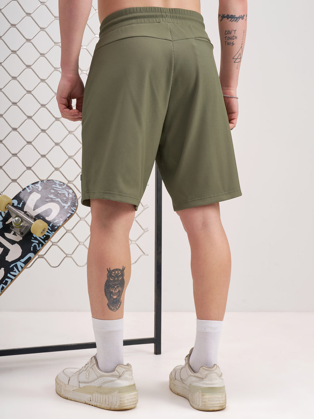 Highlander Men Olive Regular Fit Shorts - Olive - Image 3