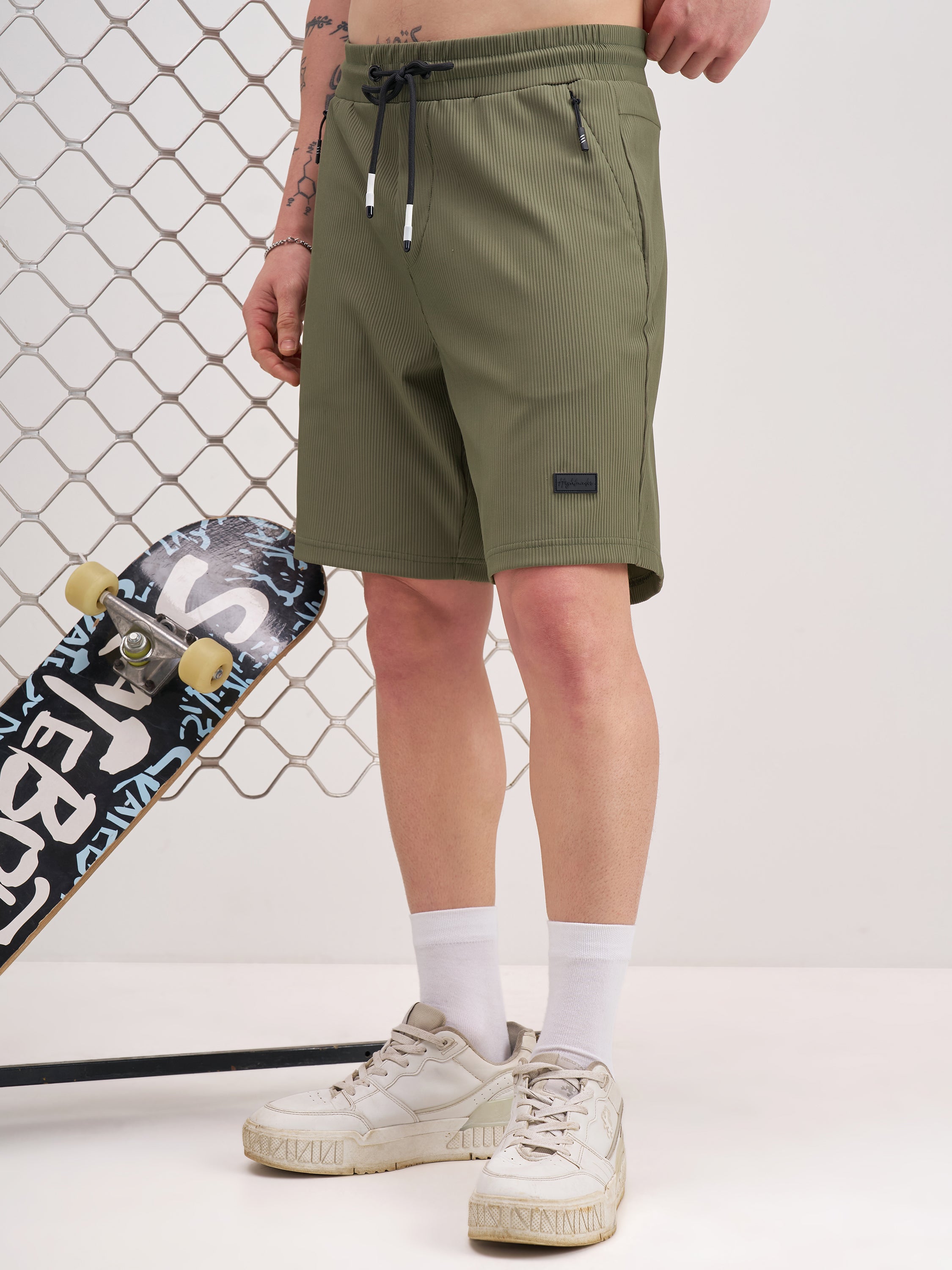 Highlander Men Olive Regular Fit Shorts - Olive - Image 4