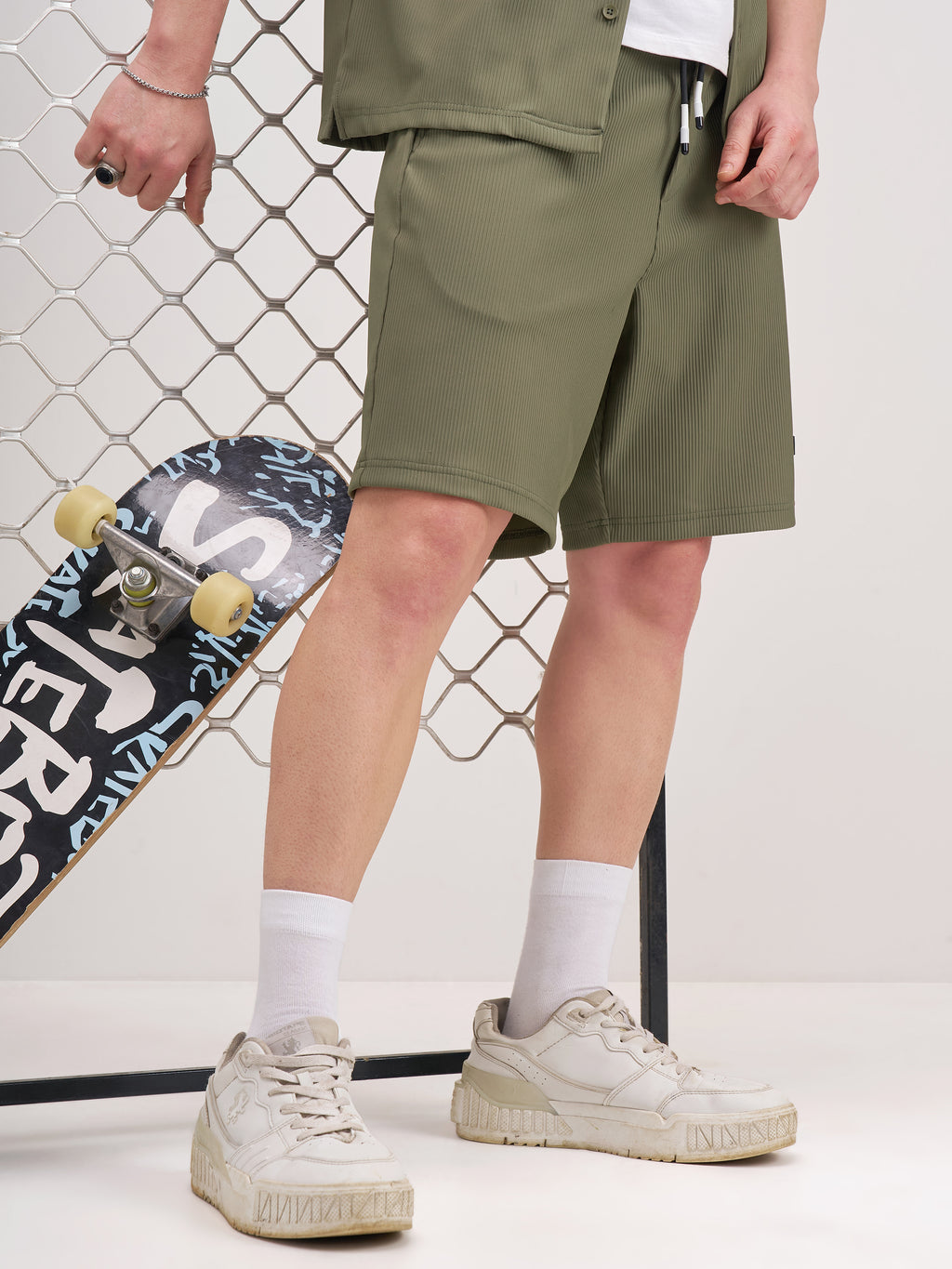 Highlander Men Olive Regular Fit Shorts - Olive - Image 6