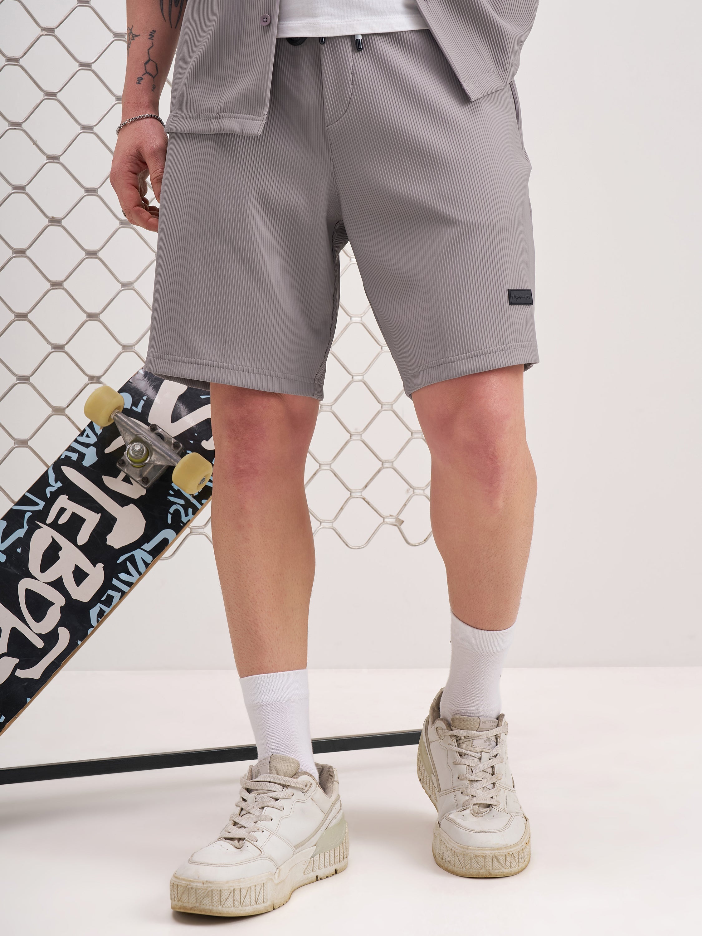 Highlander Men Grey Regular Fit Shorts - Grey - Image 1