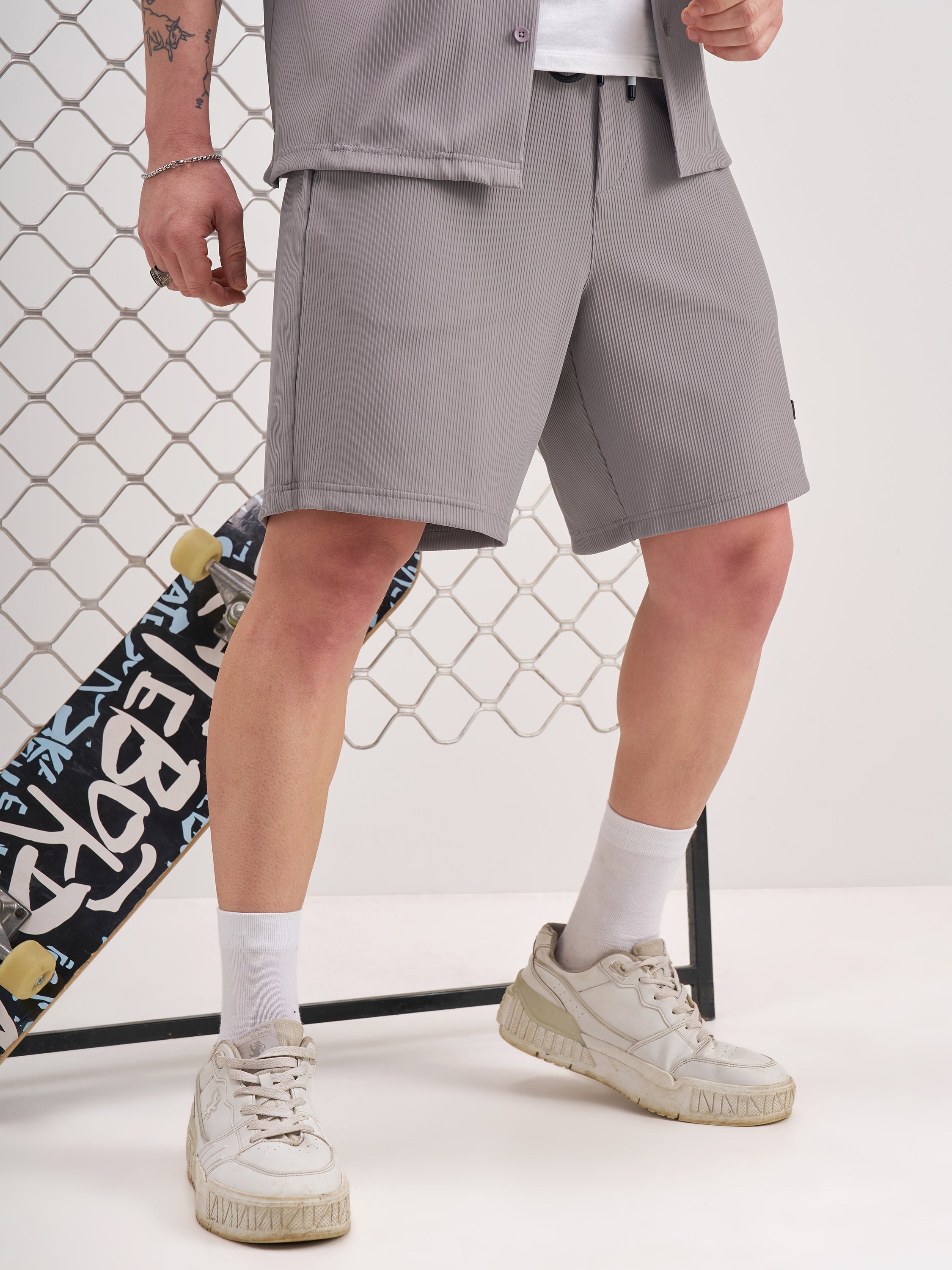 Highlander Men Grey Regular Fit Shorts - Grey - Image 6