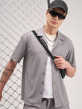 Highlander Men Grey Self Design Relaxed Fit Casual Shirt - Grey - Image 1